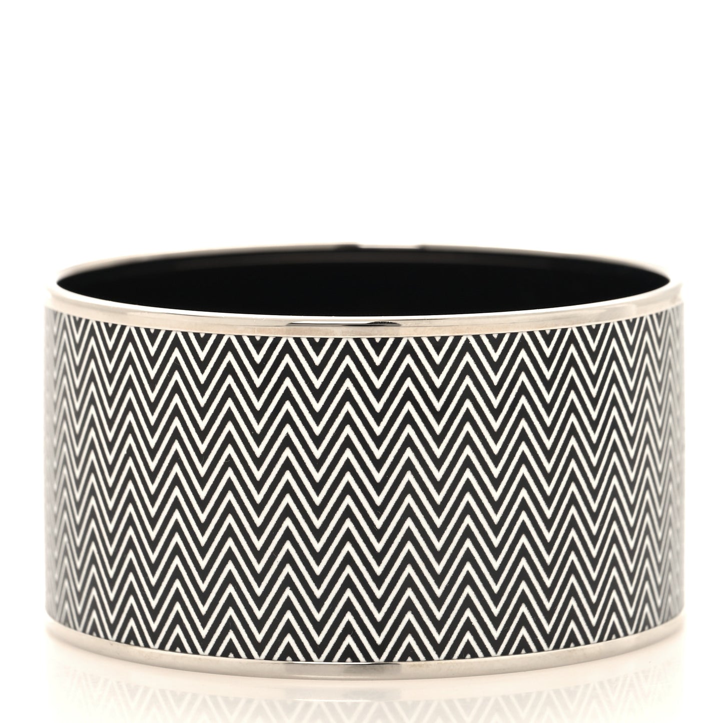 Enamel Printed Extra Wide Chevron Bracelet 70 Black
