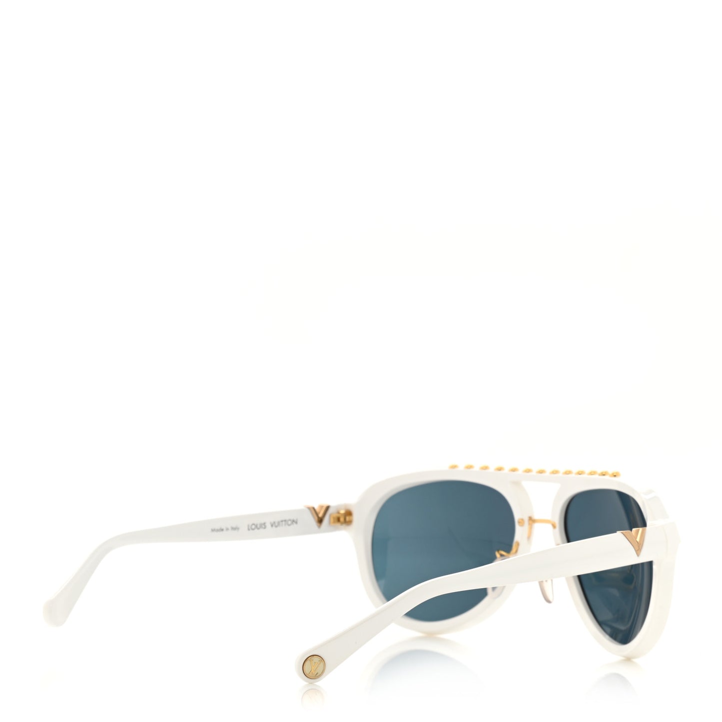Acetate Aviator Serpico Studded Sunglasses Z2358W White