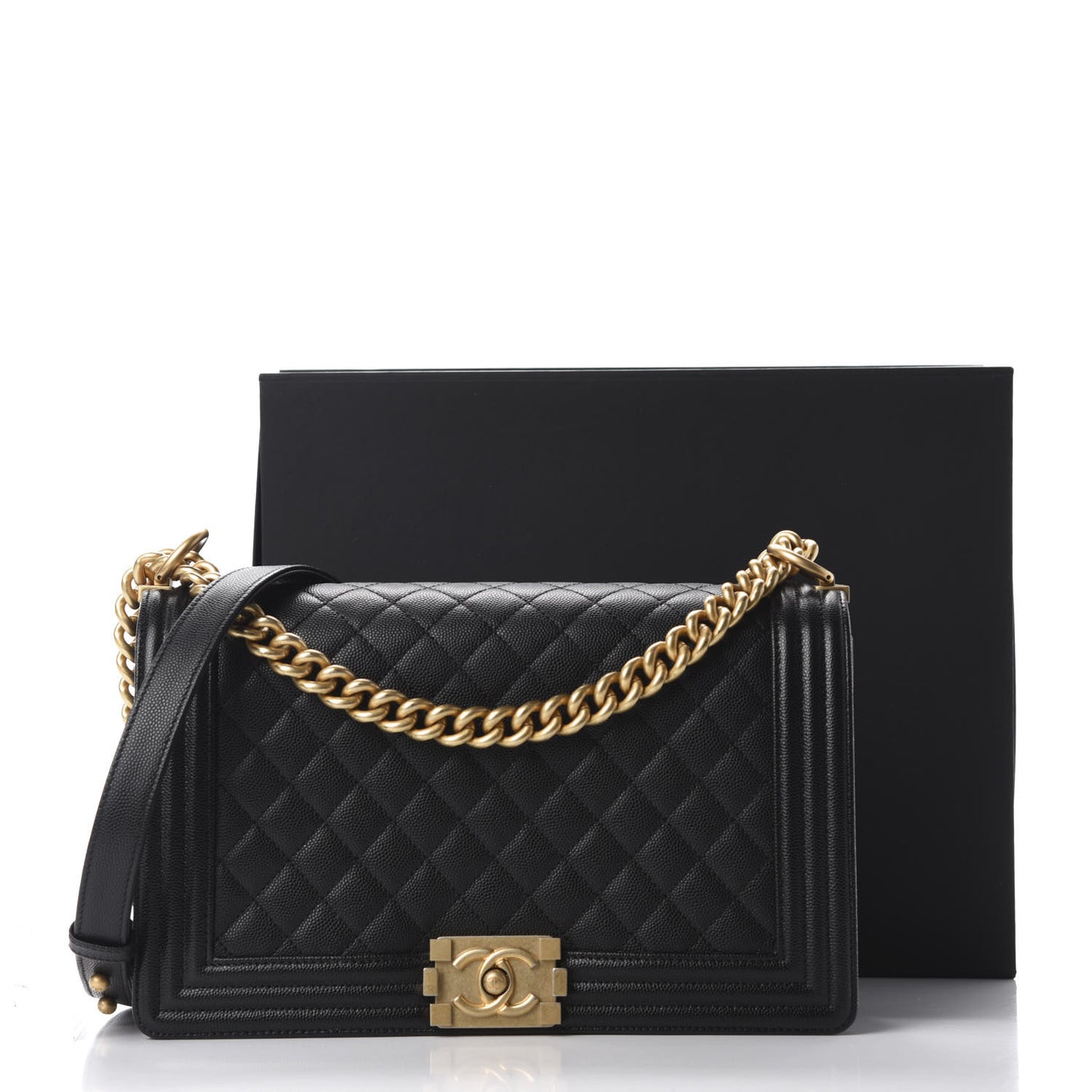 Caviar Quilted New Medium Boy Flap Black