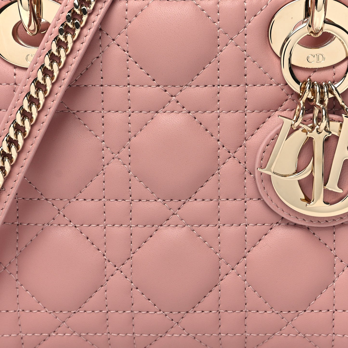 Lambskin Cannage Mini Lady Dior Pink