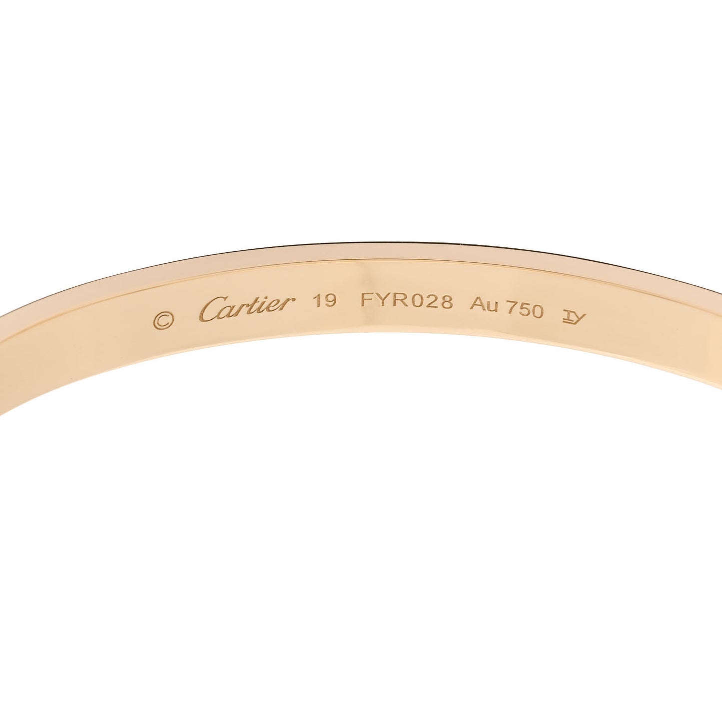18K Yellow Gold LOVE Bracelet 19