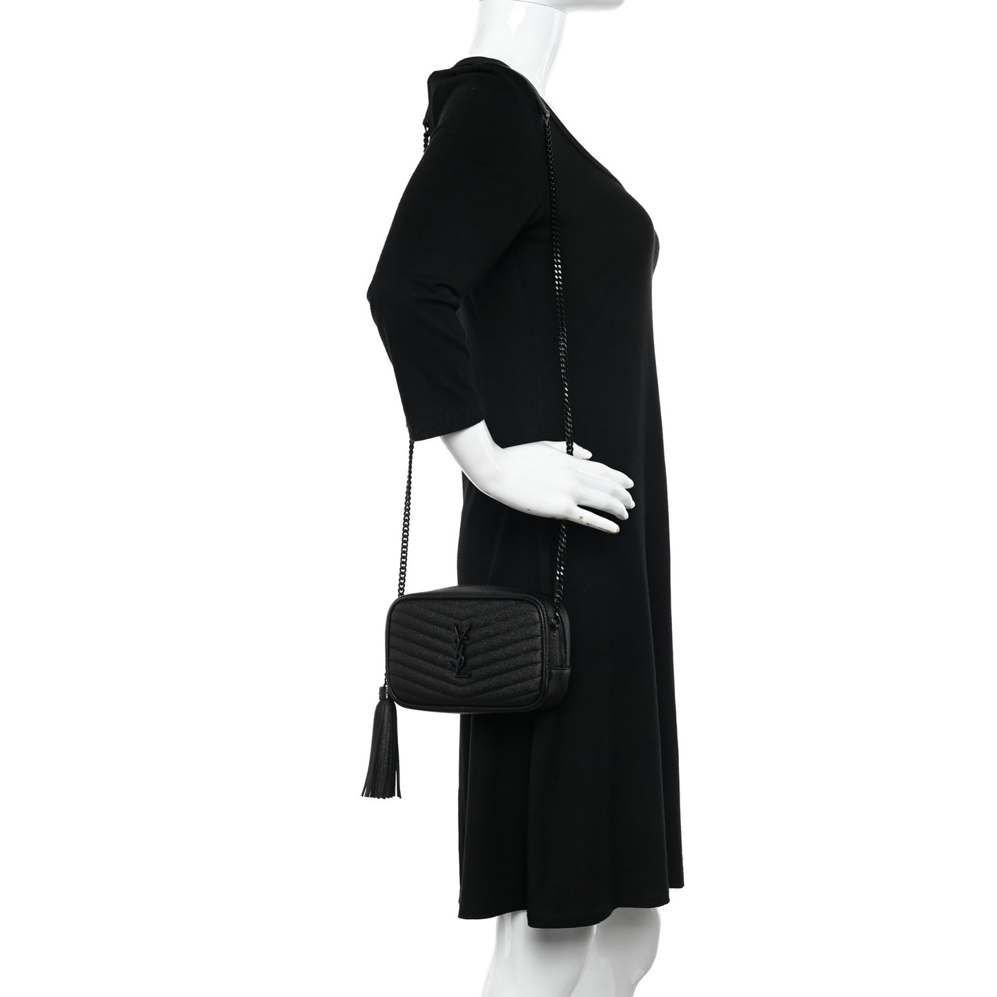 Grain De Poudre Matelasse Monochrome Monogram Mini Lou Camera Bag Black