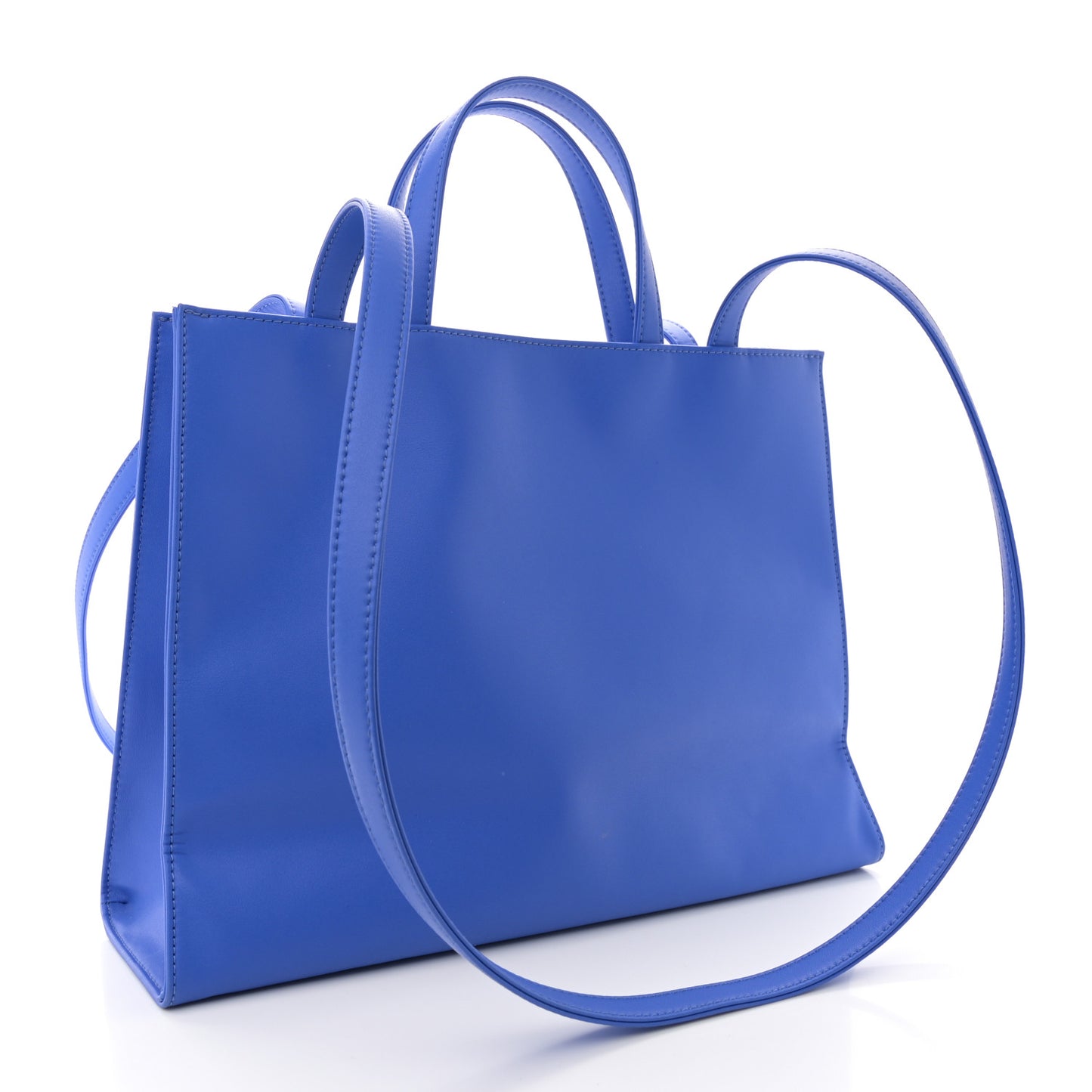 Vegan Leather Medium Shopping Bag Cerulean