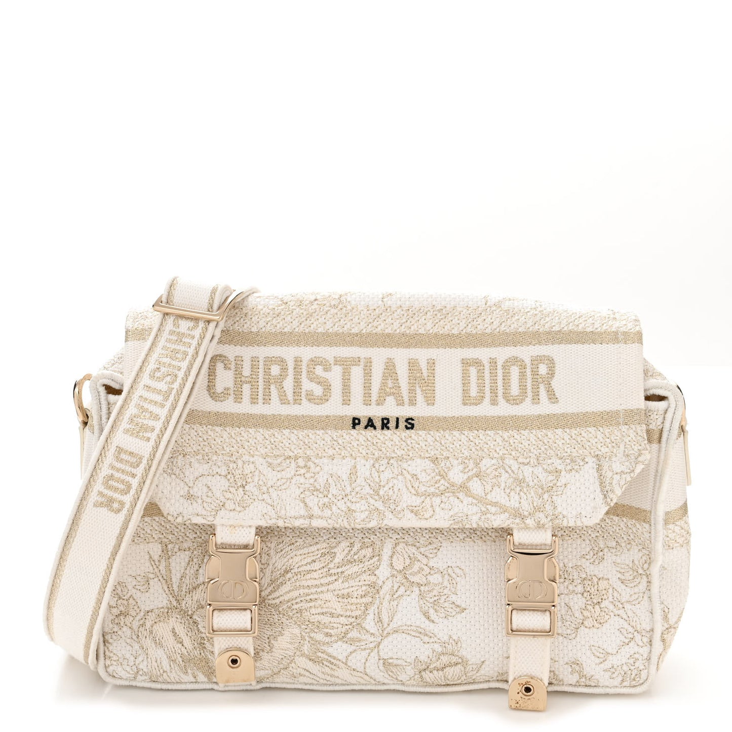 Canvas Diorcamp Messenger White Gold