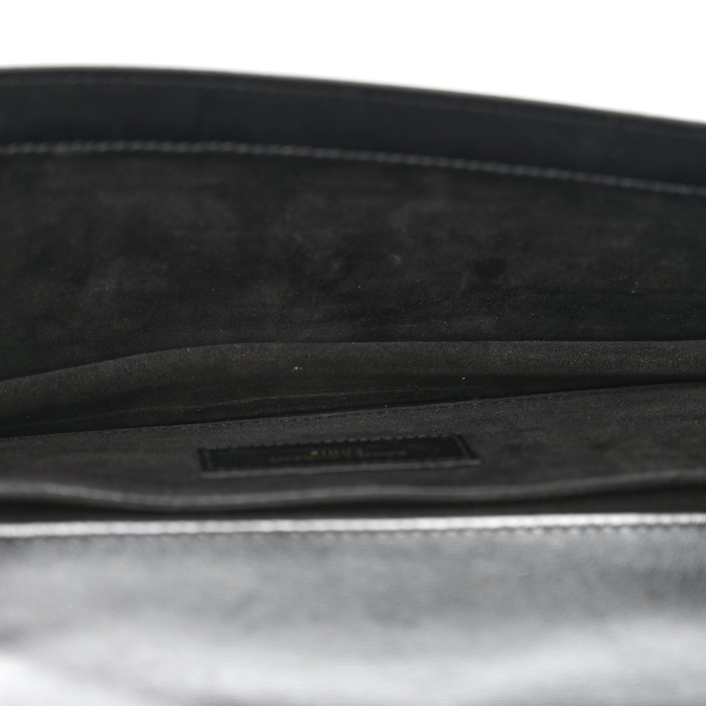 Smooth Calfskin Ruffles Clutch Black Gold