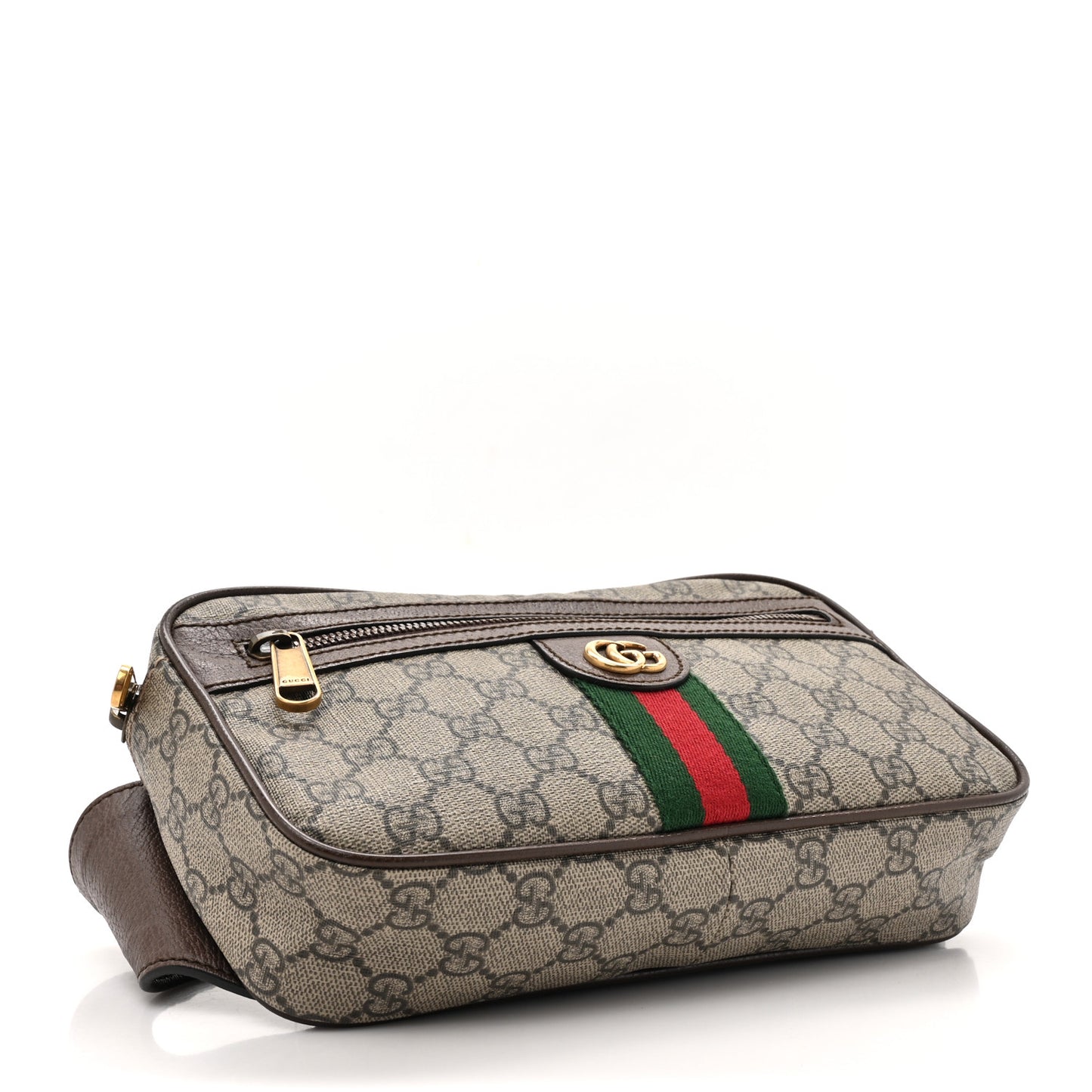 Soft GG Supreme Monogram Medium Ophidia Belt Bag Dark Brown