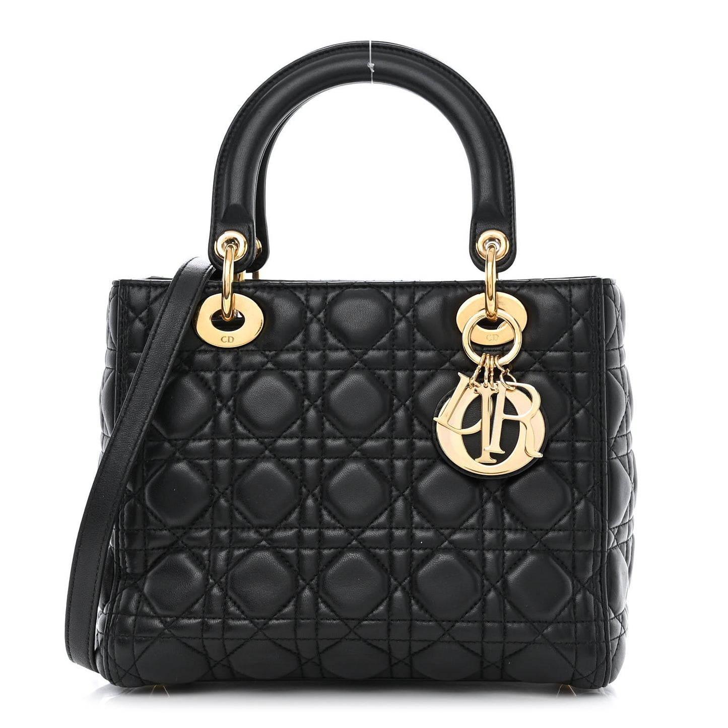 Lambskin Cannage Medium Lady Dior Black