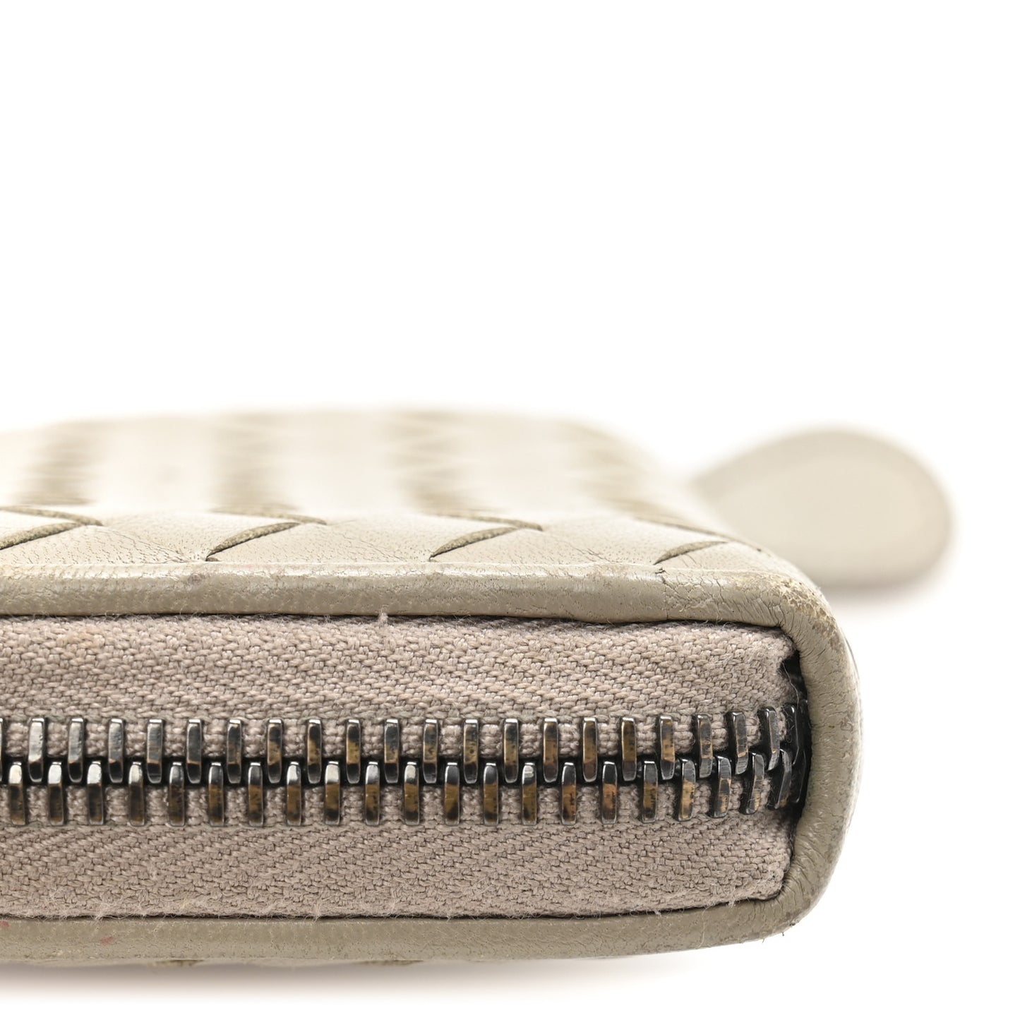 Nappa Intrecciato Zip Around Coin Purse Fume