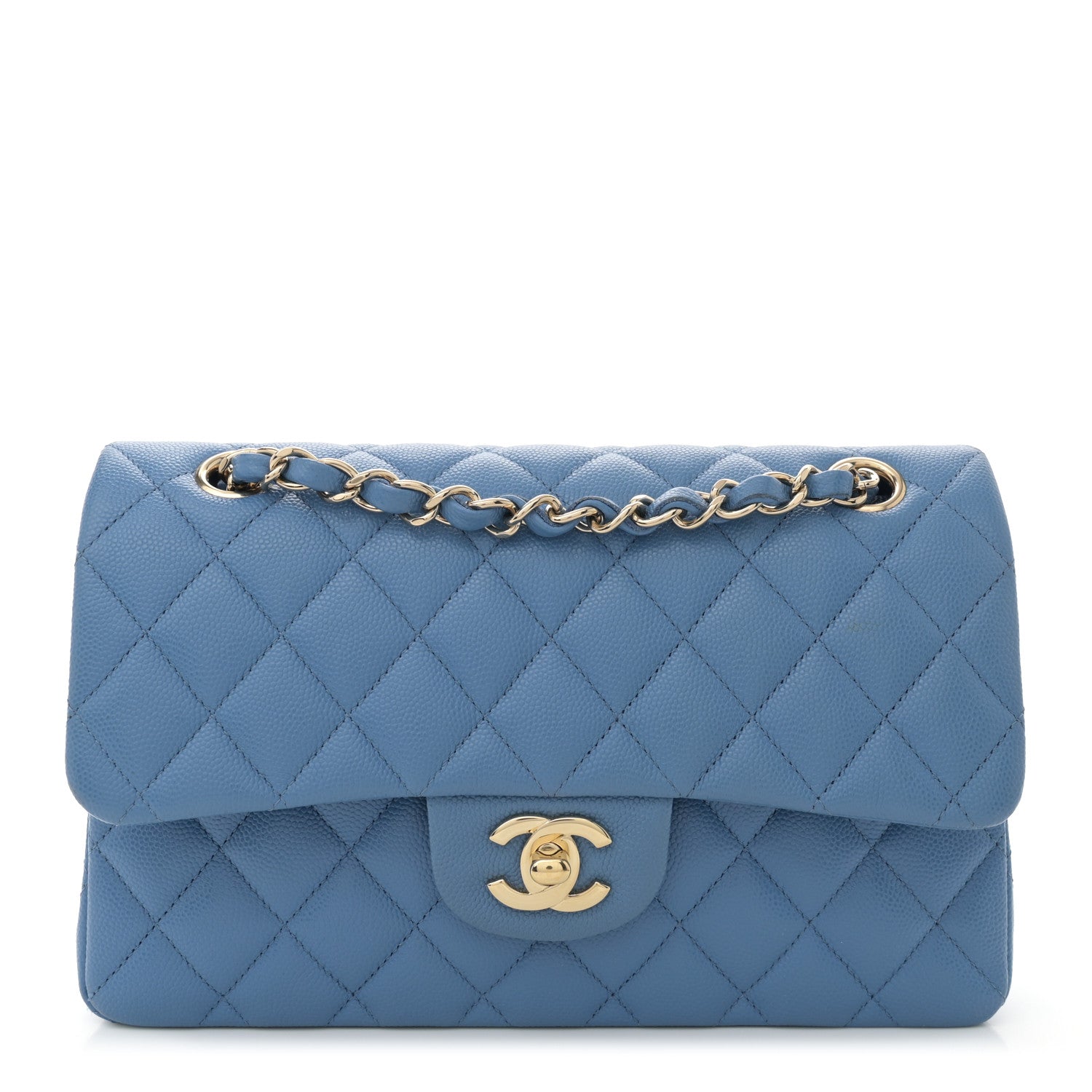 Chanel Caviar Quilted Small Double Flap Blue 1 of 10