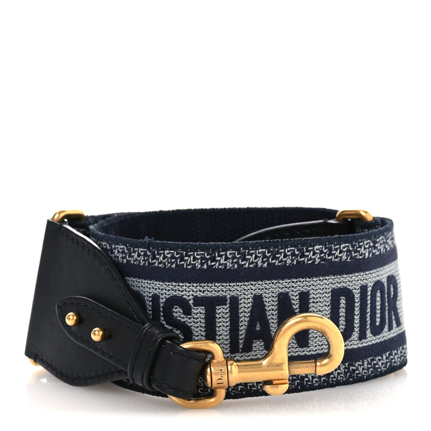 Christian Dior Canvas Embroidered Adjustable Shoulder Strap Blue