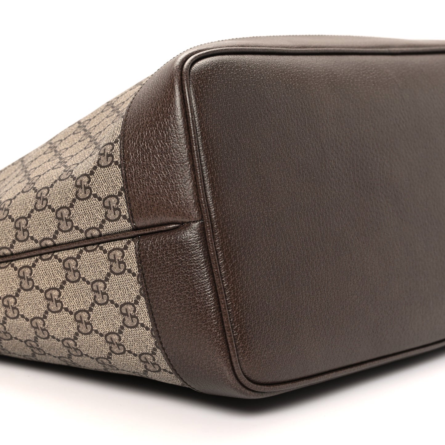 GG Supreme Monogram Textured Dollar Calfskin Web Large Ophidia Tote Beige Ebony New Acero