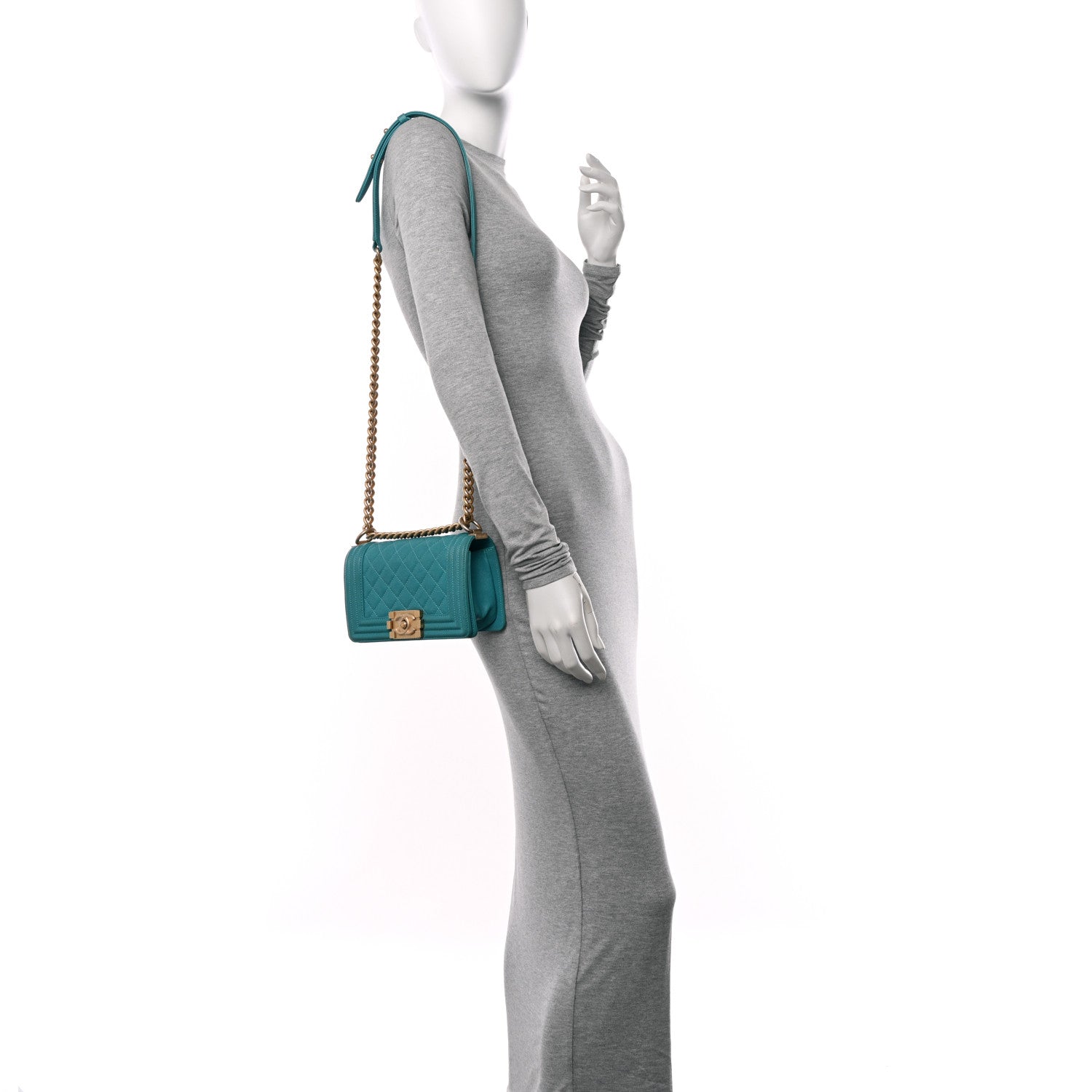 Chanel Caviar Quilted Small Boy Flap Green 2 of 10