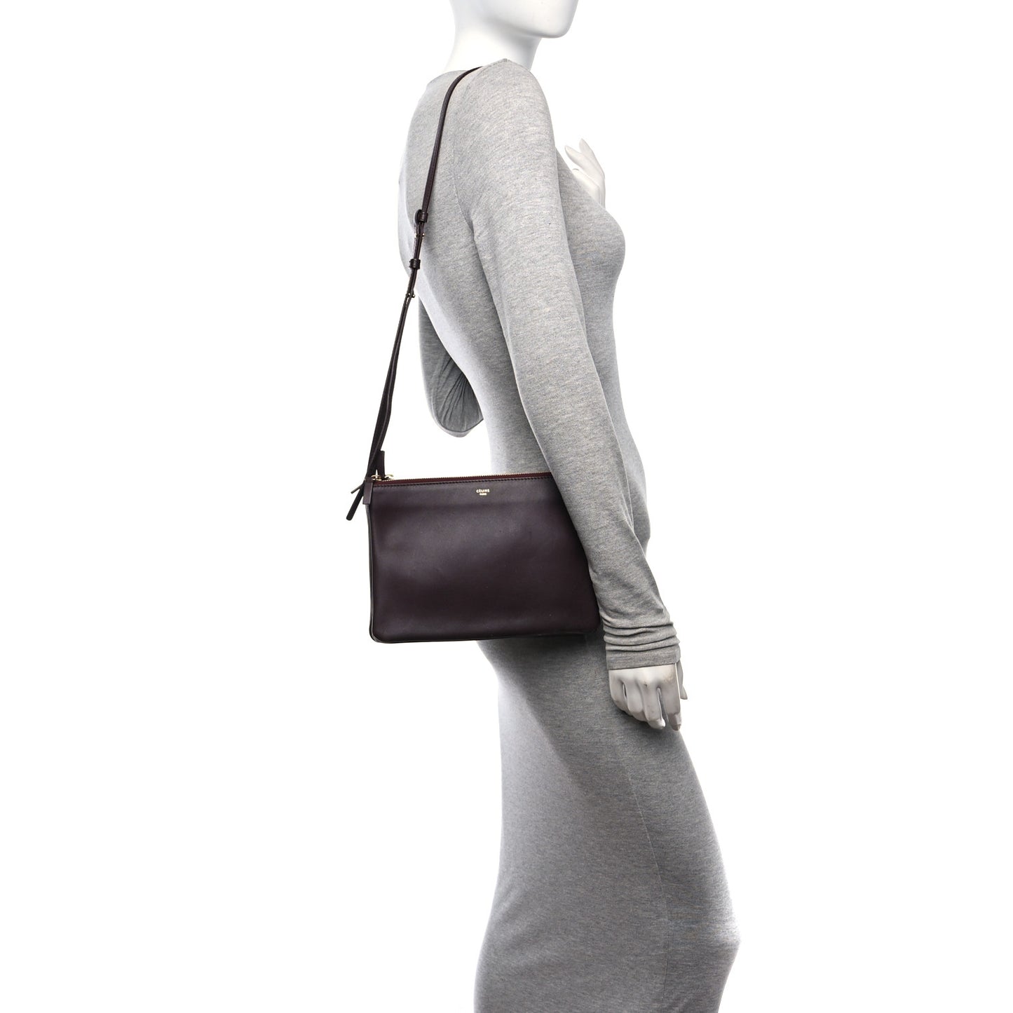 Lambskin Large Trio Crossbody Bag Burgundy