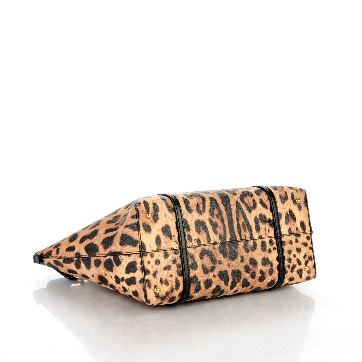 Textured Calfskin Leopard Print Miss Escape Tote