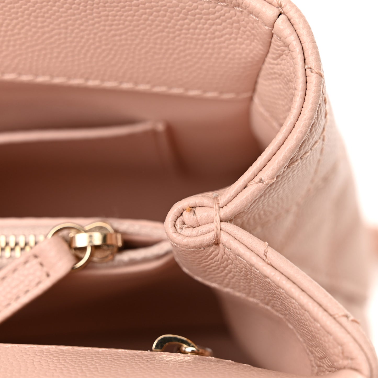 Caviar Quilted Small Coco Handle Flap Light Pink