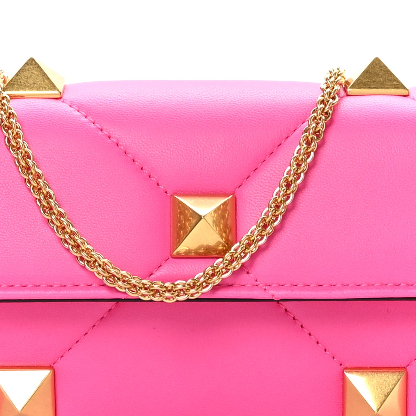 Nappa Roman Stud Wallet On Chain Pink PP