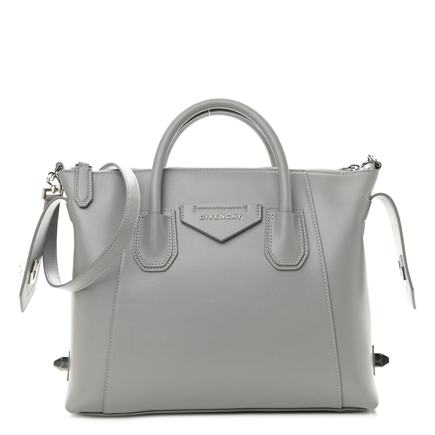 Calfskin Small Soft Antigona Pearl Grey