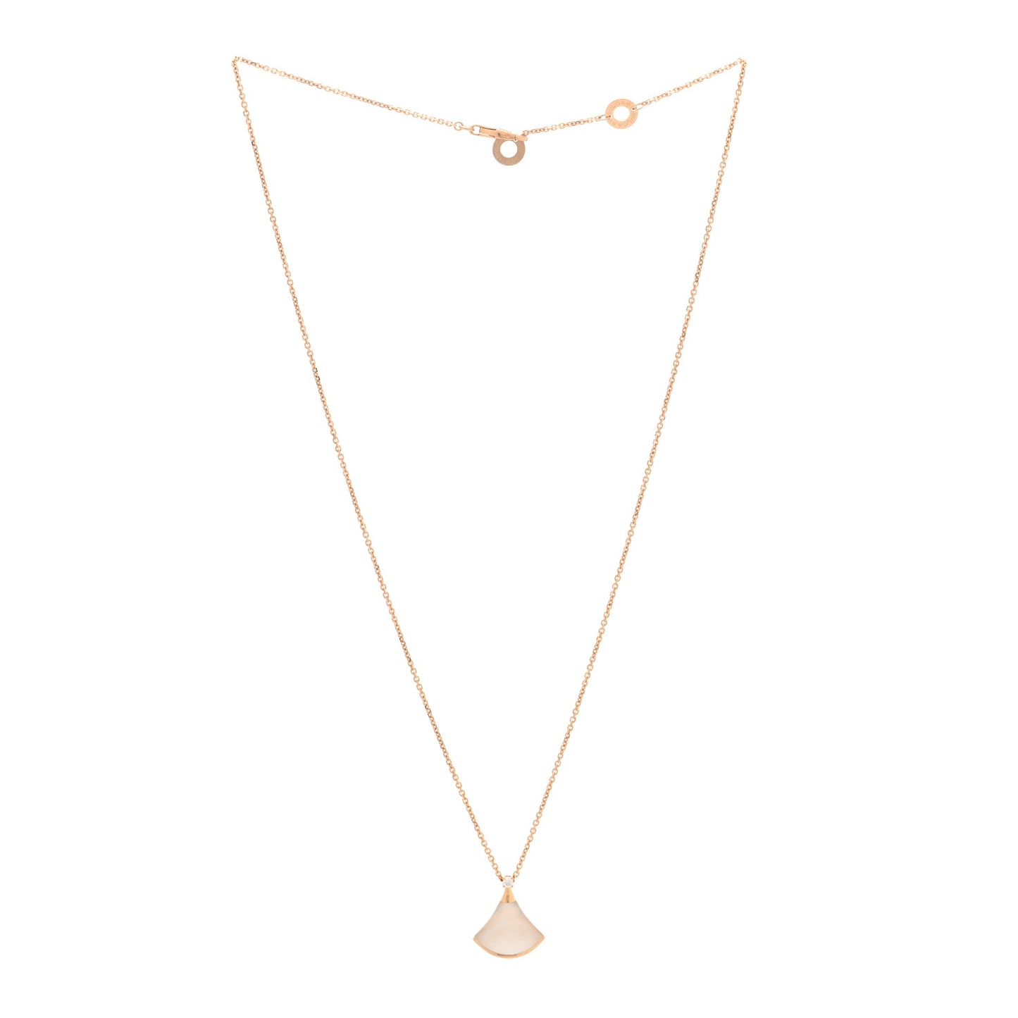 18K Rose Gold Diamond Mother of Pearl Small Divas' Dream Pendant Necklace