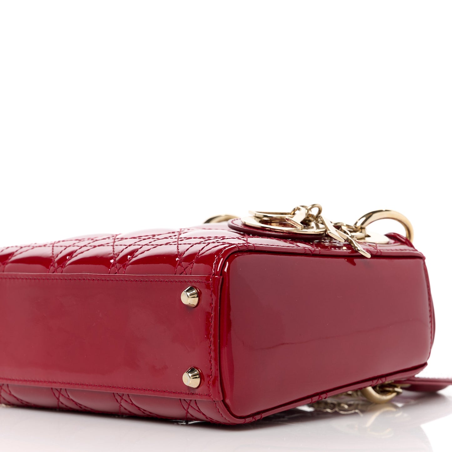 Patent Cannage Mini Lady Dior Red
