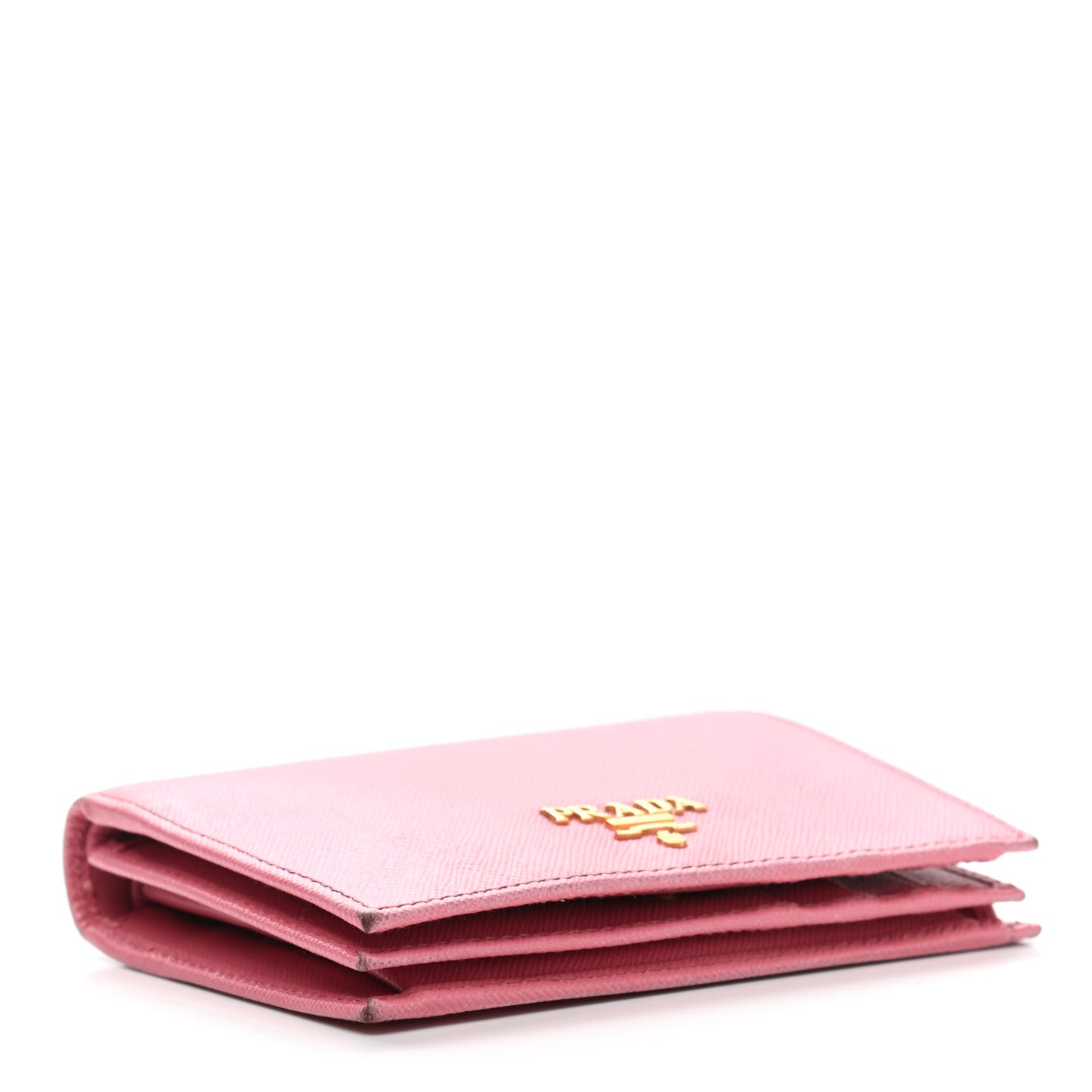 Saffiano Metal Compact Snap Bi-Fold Wallet Petalo