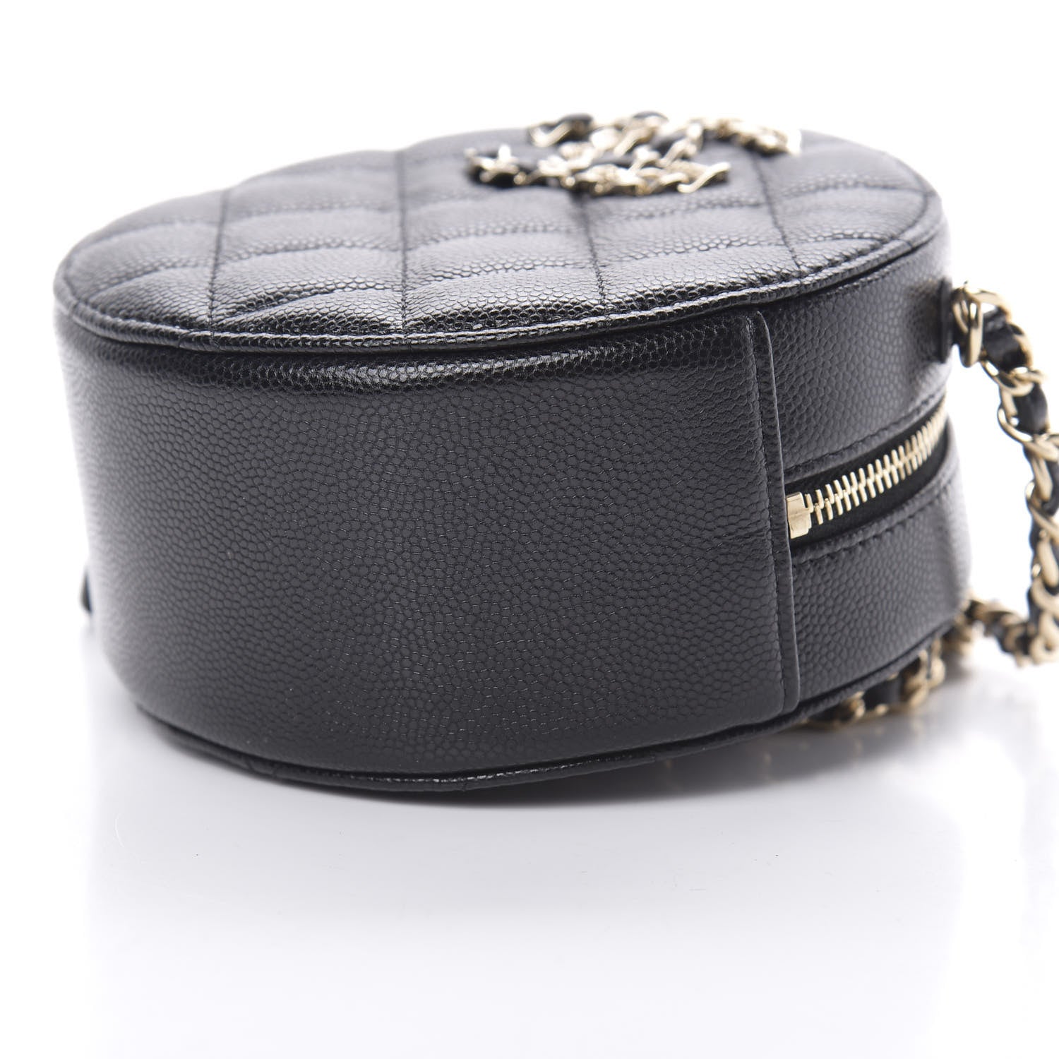 Chanel Caviar Quilted French New Wave Round Clutch With Chain Black 10 of 11