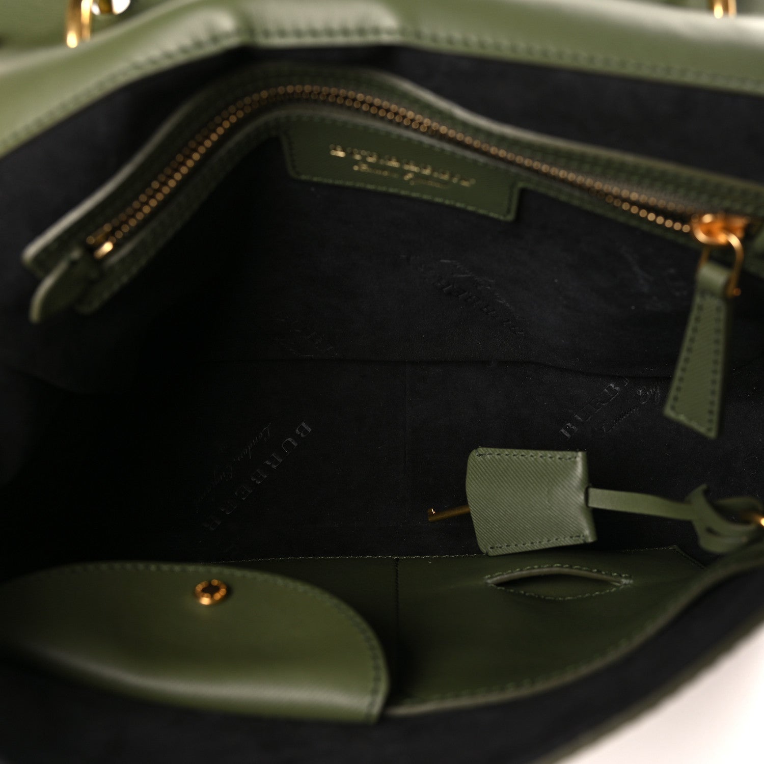 Burberry Trench Calfskin Medium DK88 Top Handle Bag Moss Green 5 of 8