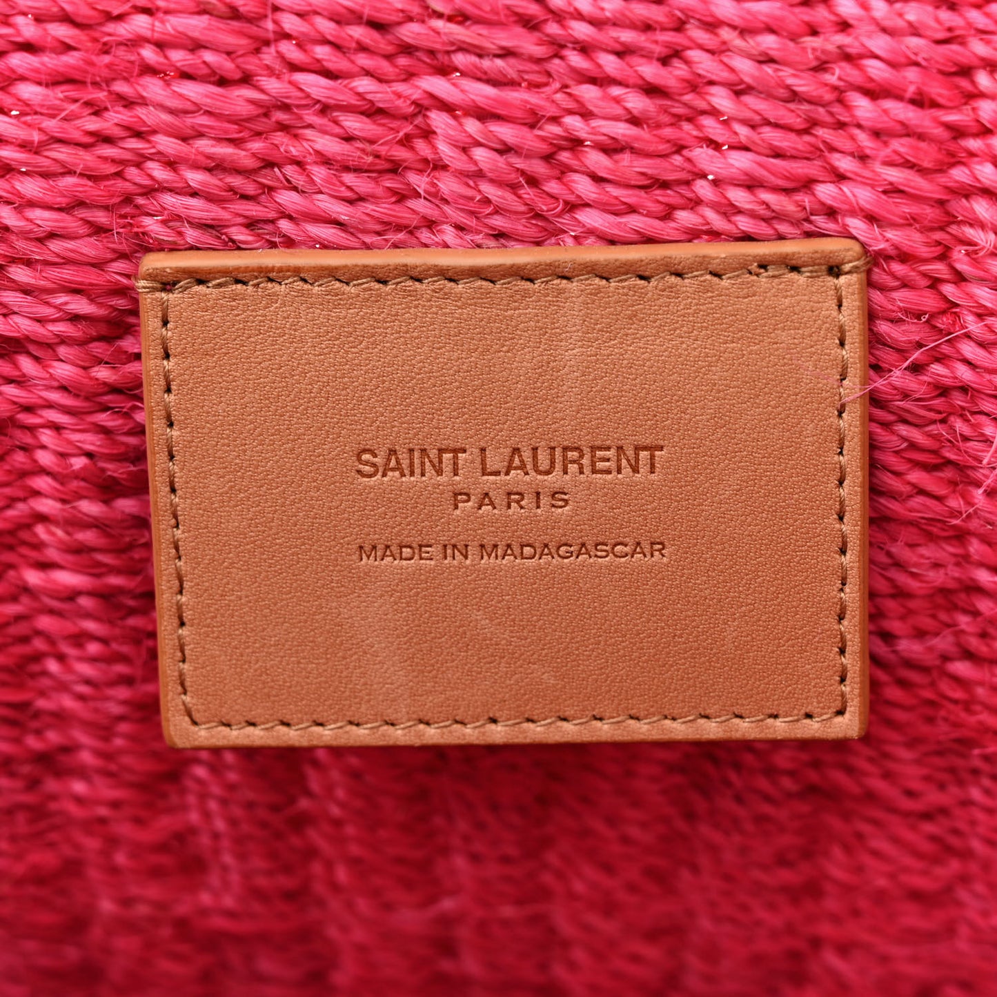 Raffia Medium Monogram Kate Satchel Pink Glow