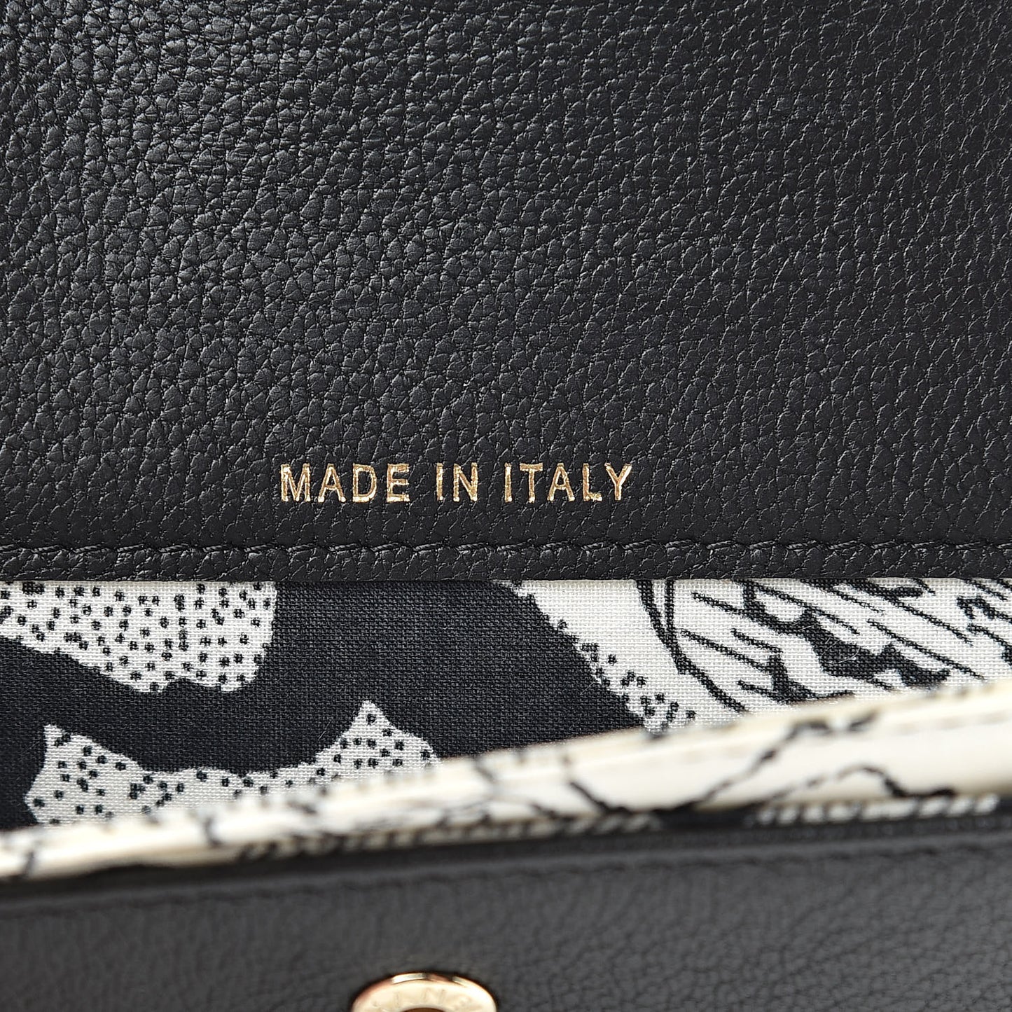 Goatskin Camellia CC Flap Card Holder Black