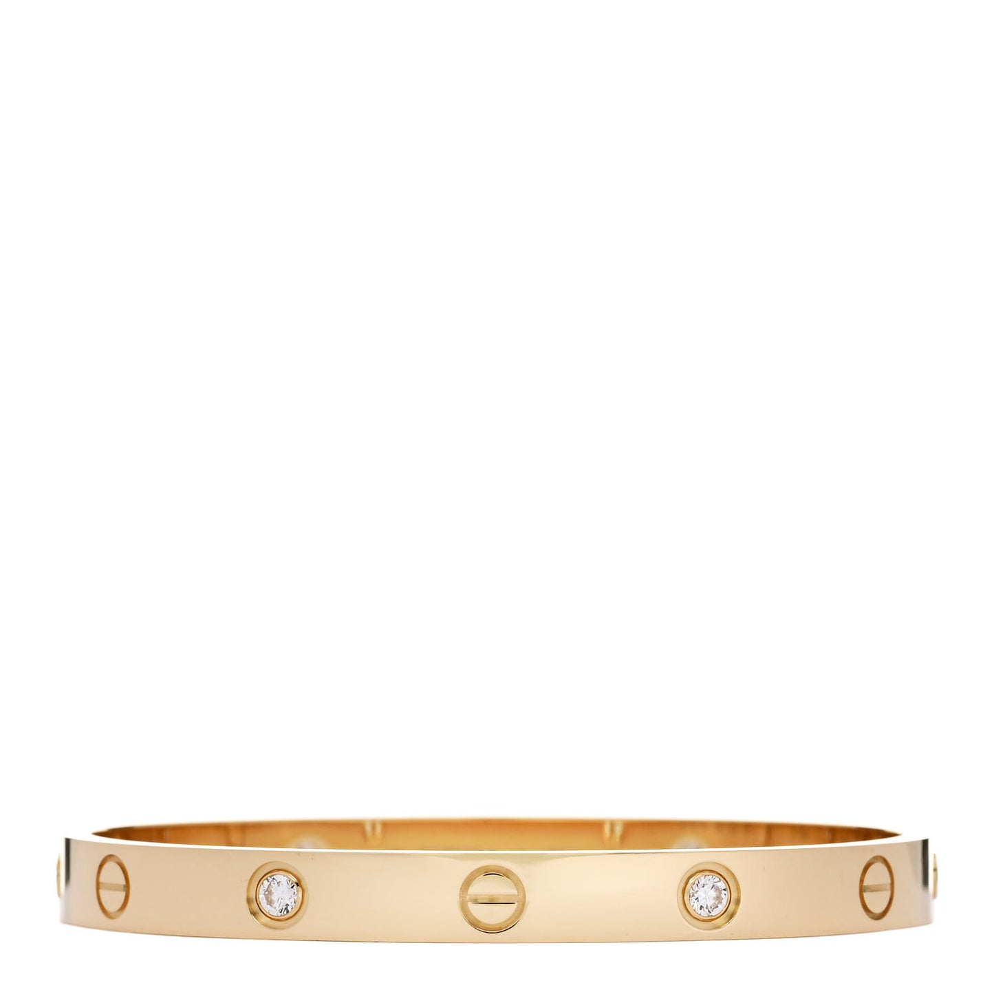 18K Yellow Gold 4 Diamond LOVE Bracelet 17