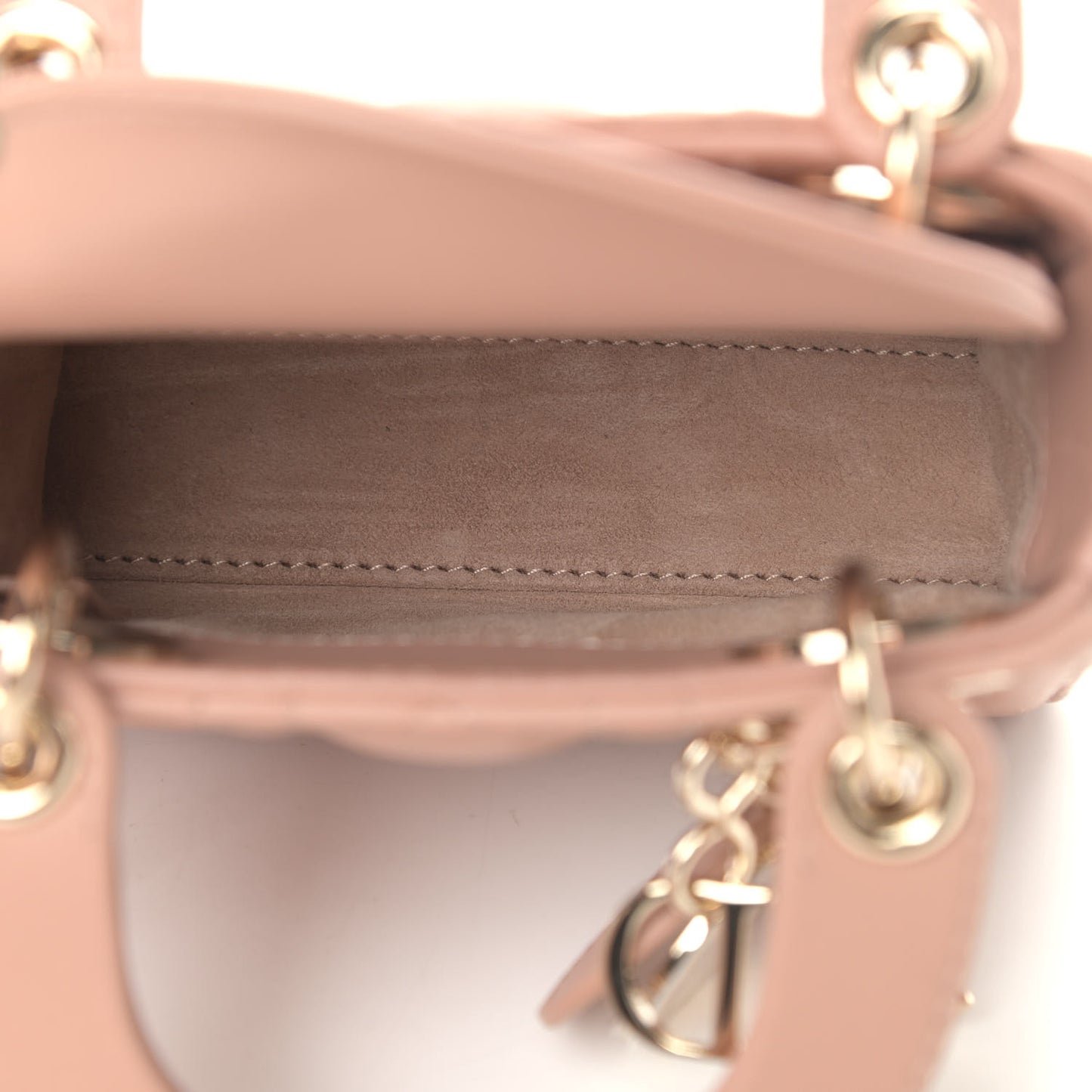 Lambskin Cannage Micro Lady Dior Rose Des Vents