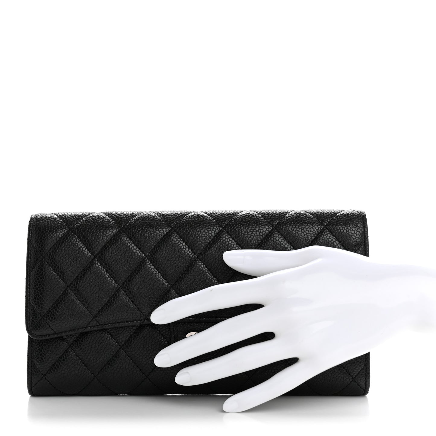 Caviar Quilted Travel Wallet Black
