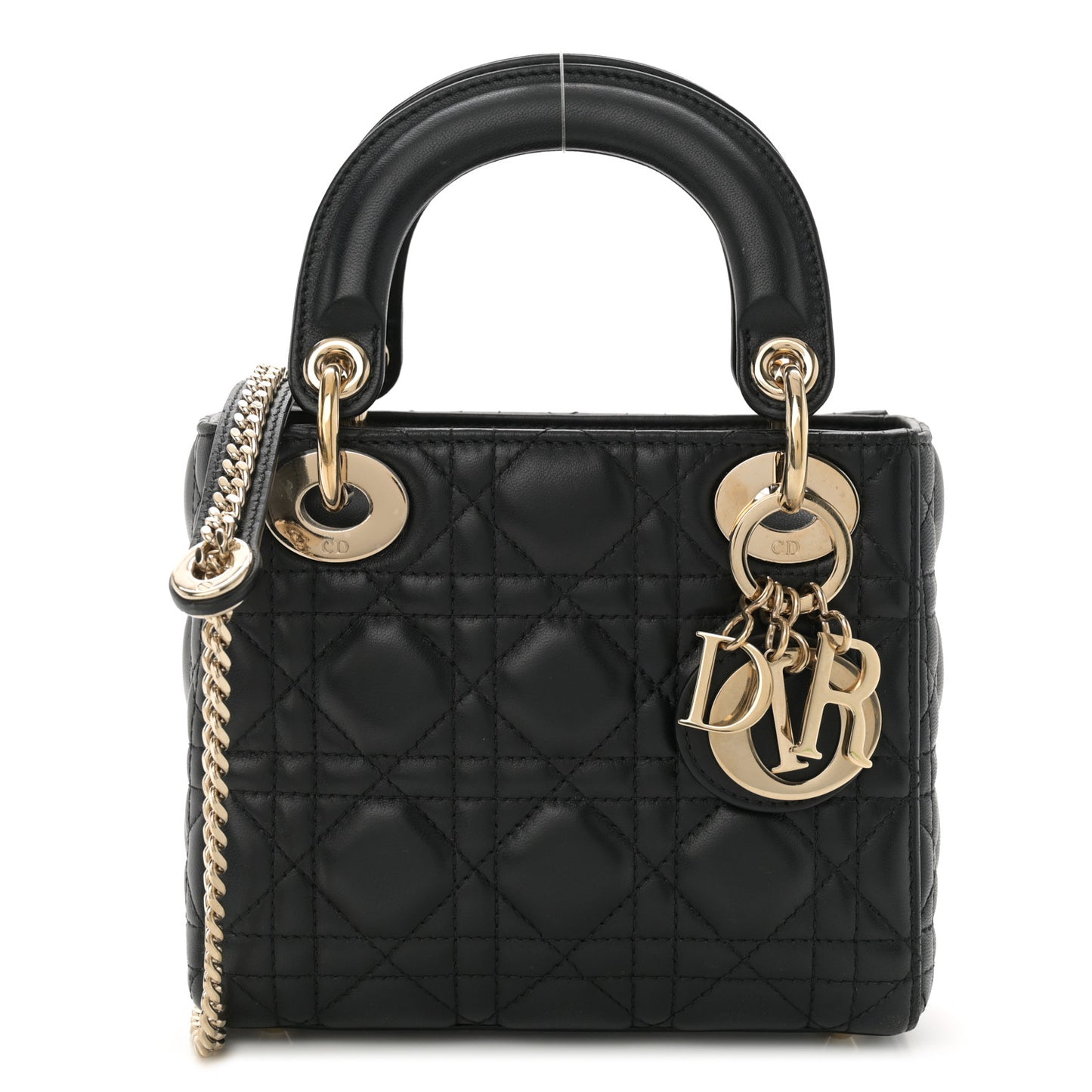 Lambskin Cannage Mini Lady Dior Black