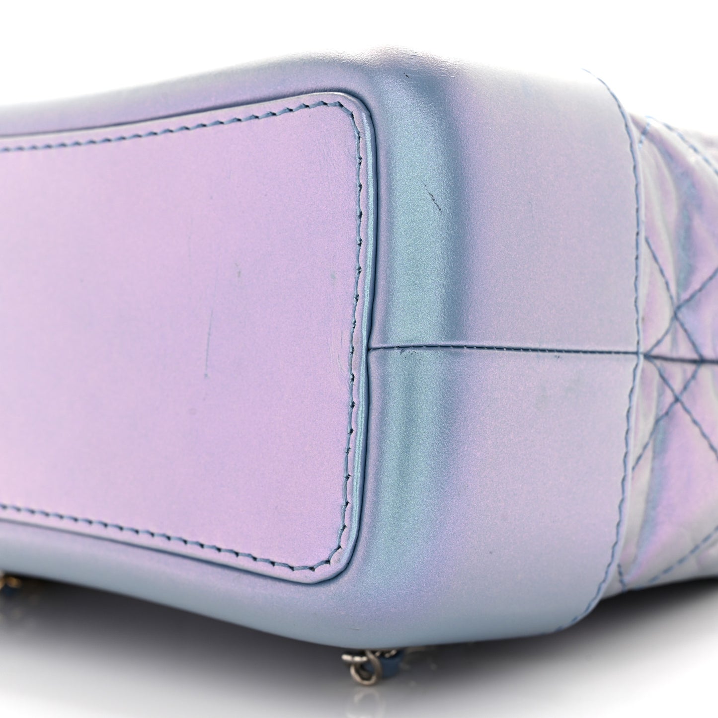 Iridescent Lambskin Calfskin Small Quilted Gabrielle Backpack Light Purple