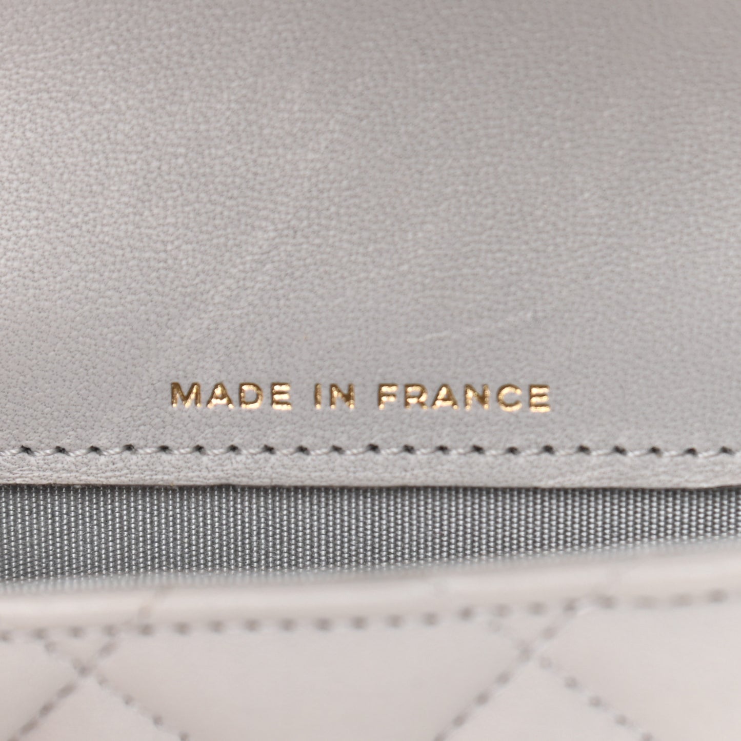 Lambskin Quilted Top Handle Flap Coin Purse With Chain Grey