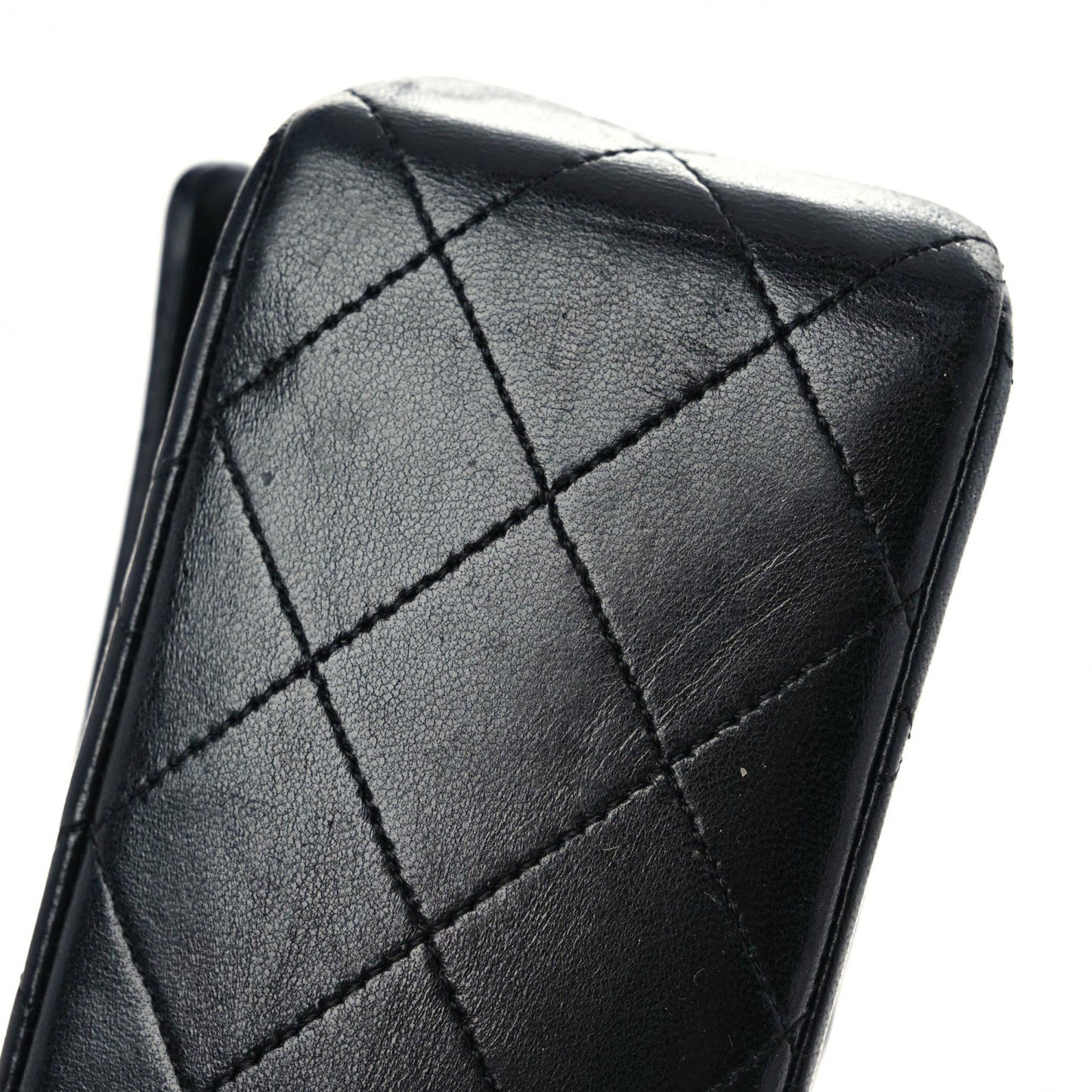 Lambskin Quilted Medium Double Flap Black