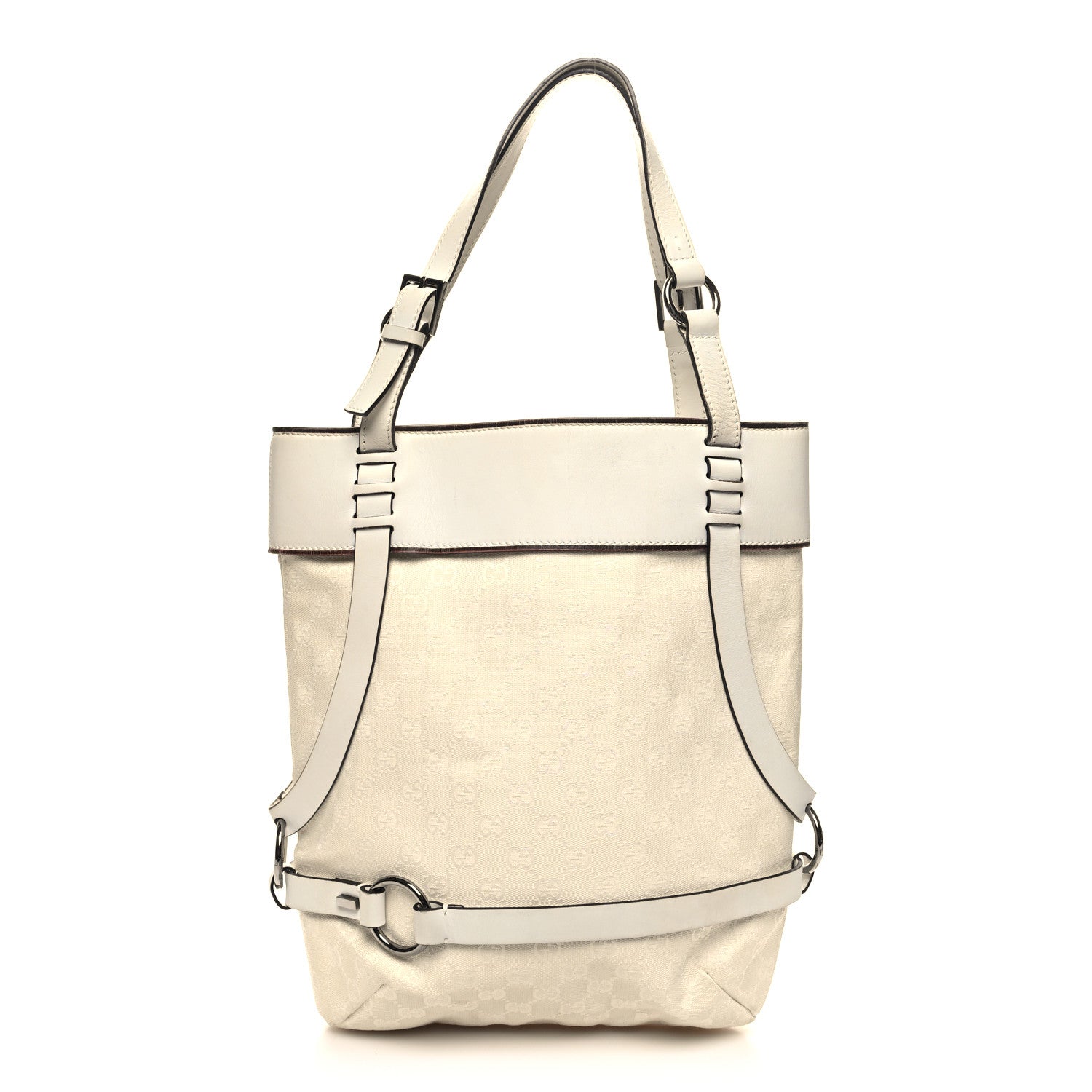 Gucci Monogram Calfskin Tote White 1 of 13