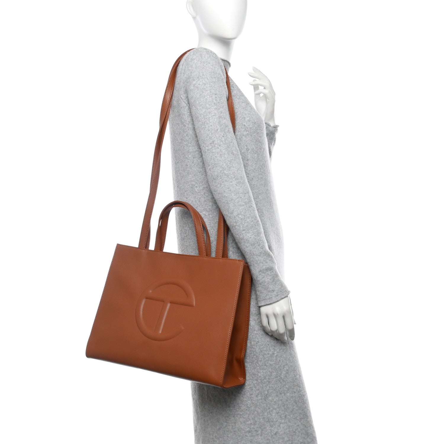 Telfar Vegan Leather Medium Shopping Bag Tan 2 of 9