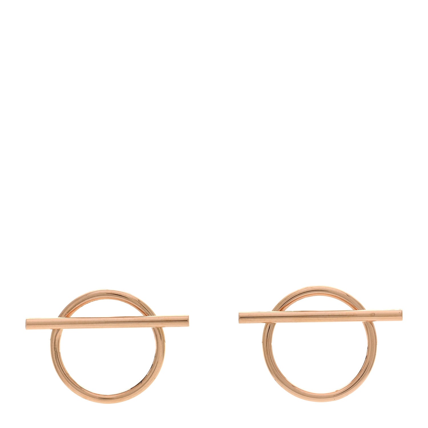 Hermes 18K Rose Gold MM Echappee Earrings 1 of 5