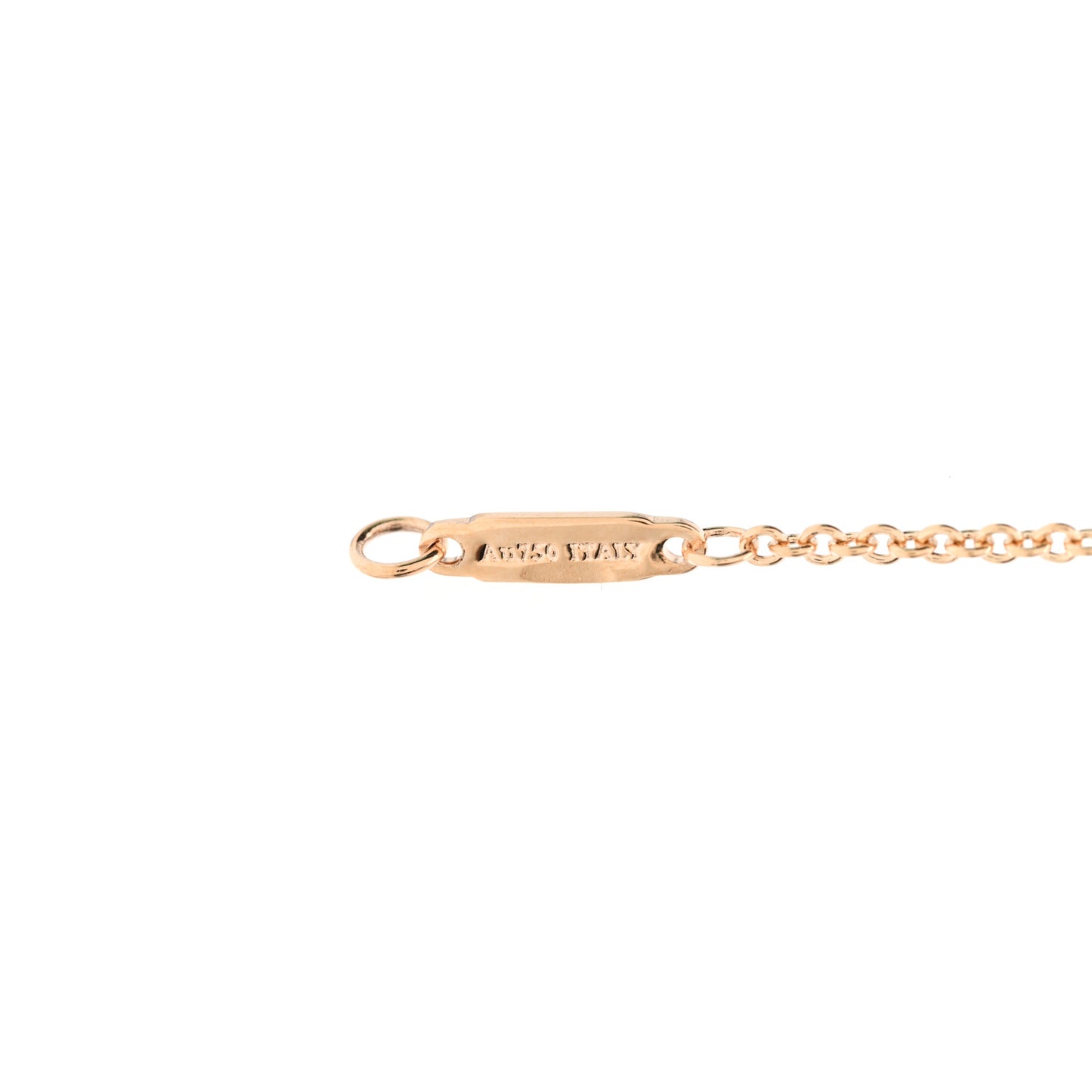 18K Rose Gold Diamond Tag Chain Bracelet
