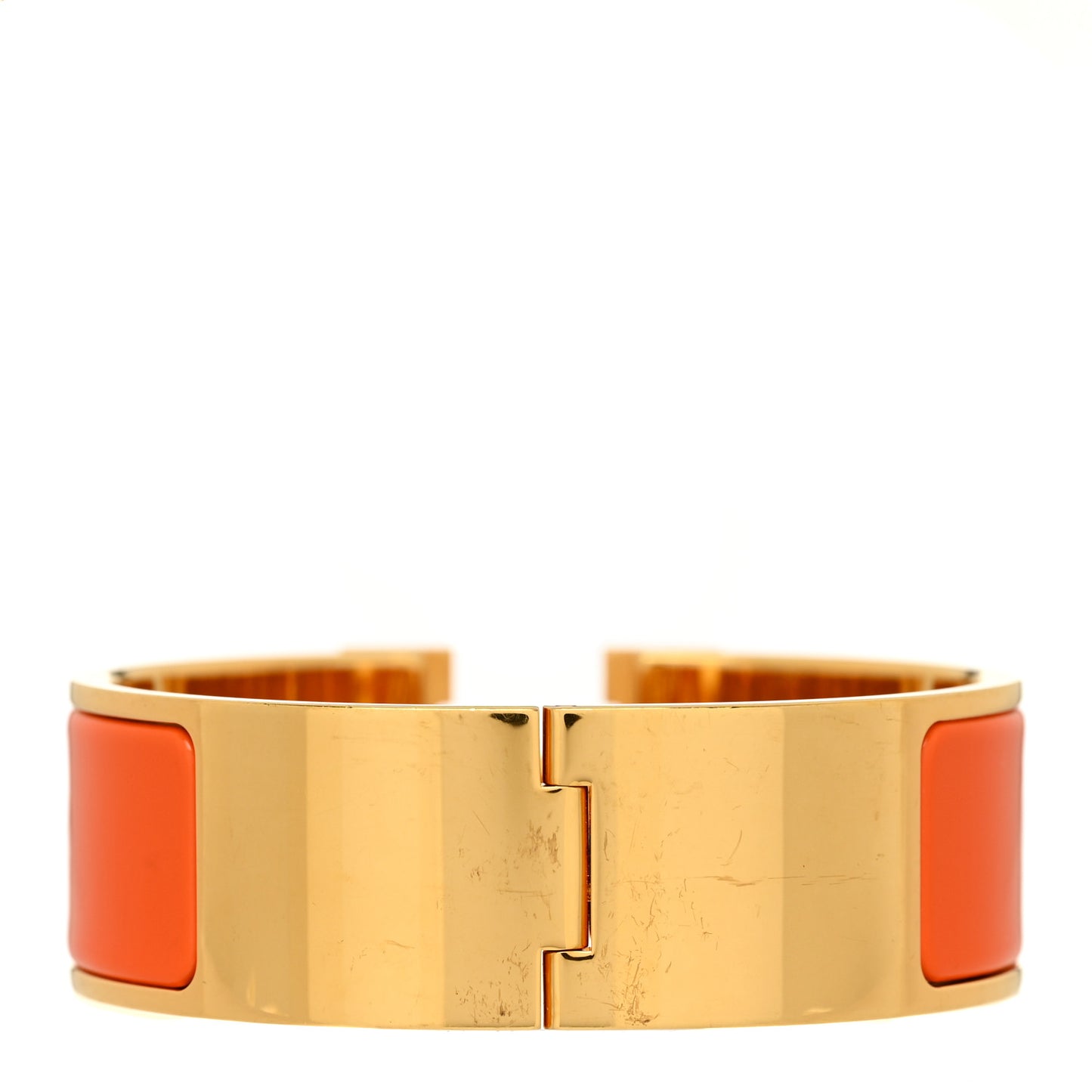 Enamel Wide Clic Clac H Bracelet GM Orange
