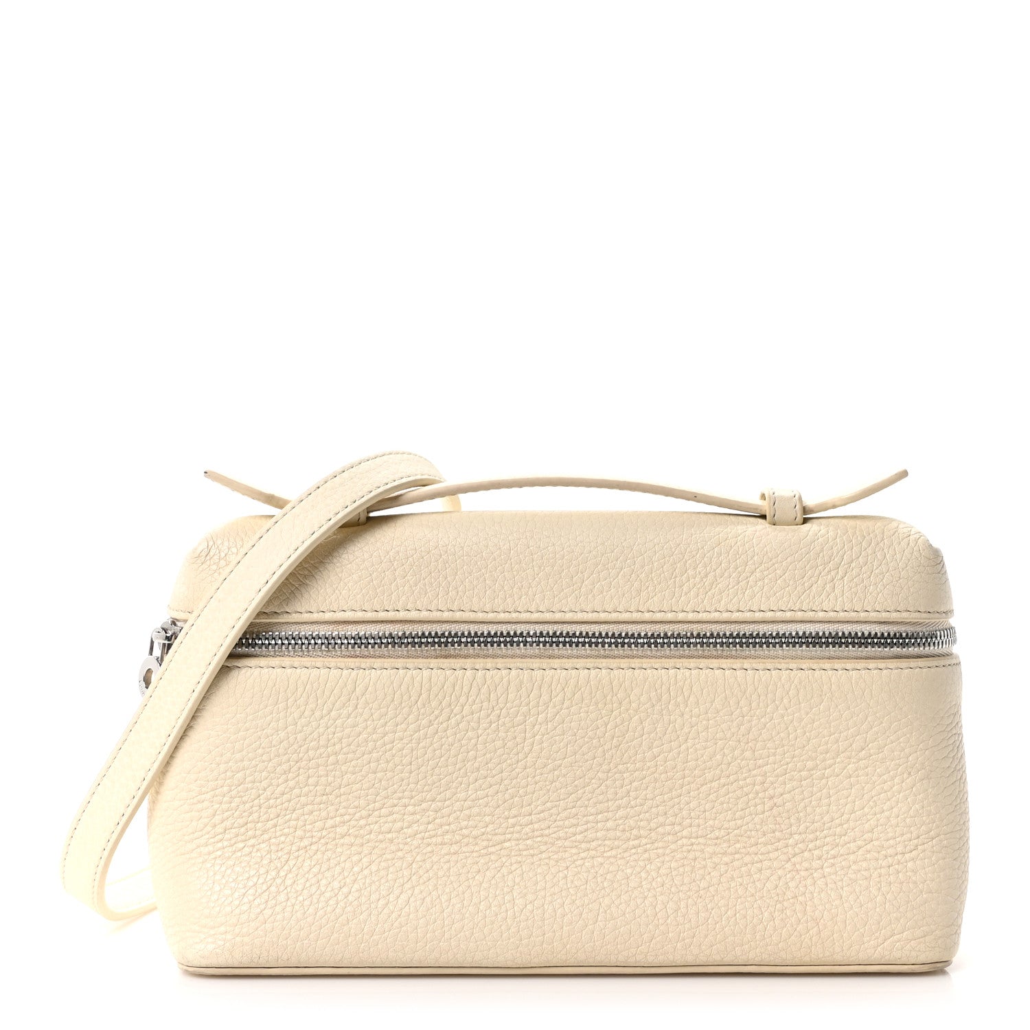 Loro Piana Grained Calfskin L19 Extra Pocket Pouch Whisper White