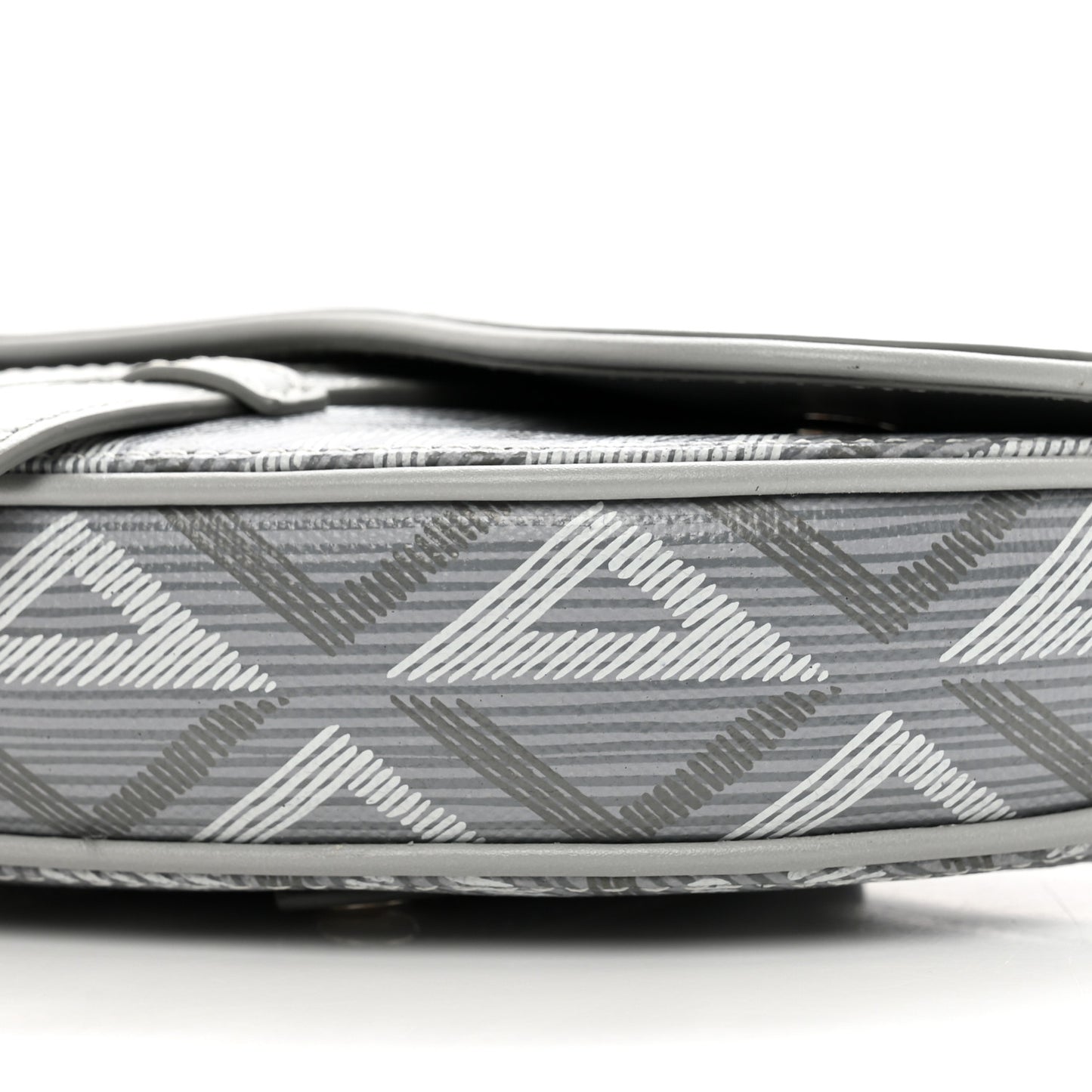Coated Canvas CD Diamond Mens Mini Saddle Bag Grey