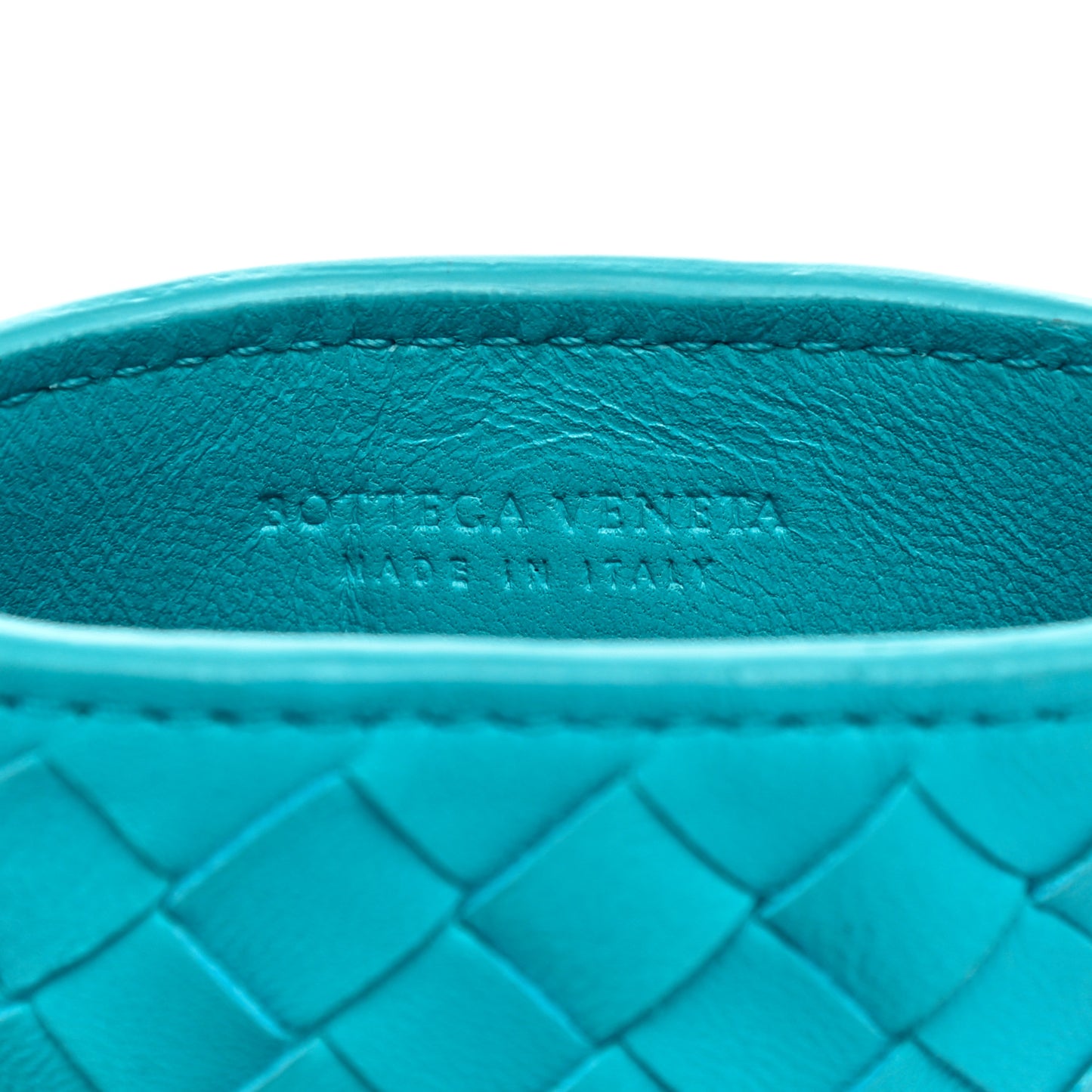 Nappa Intrecciato Phone Case Turquoise