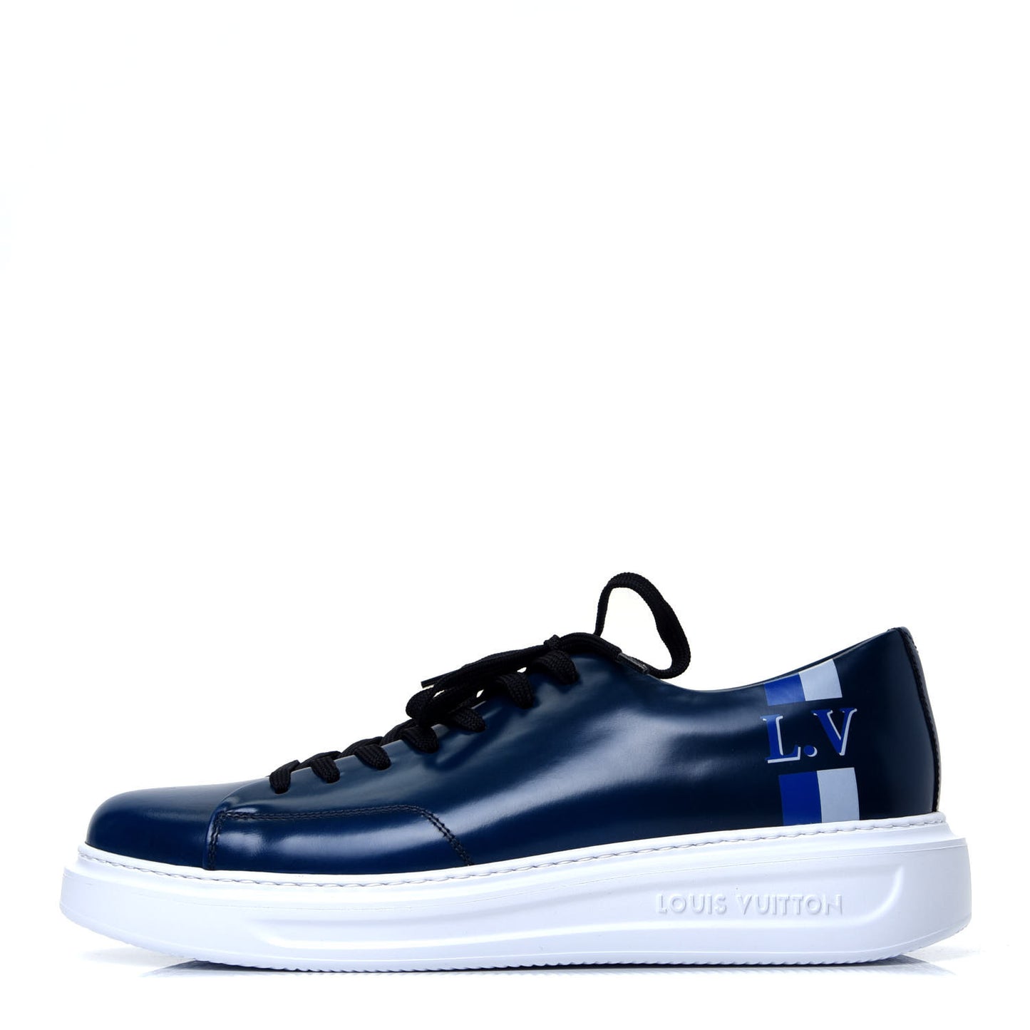 Calfskin Mens LV Beverly Hills Sneakers 8 Marine