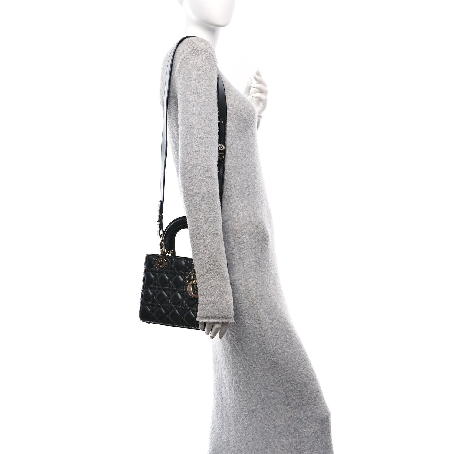 Christian Dior Lambskin Cannage Small My ABCDior Lady Dior Black 3 of 13