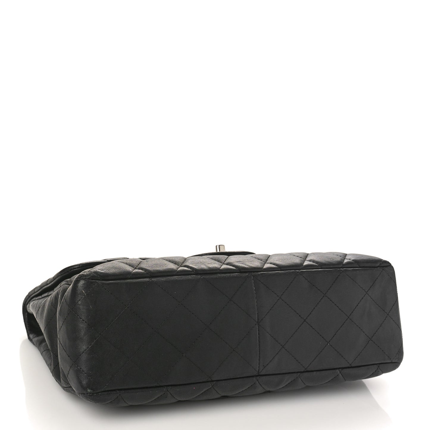 Lambskin Quilted Jumbo Single Flap Black