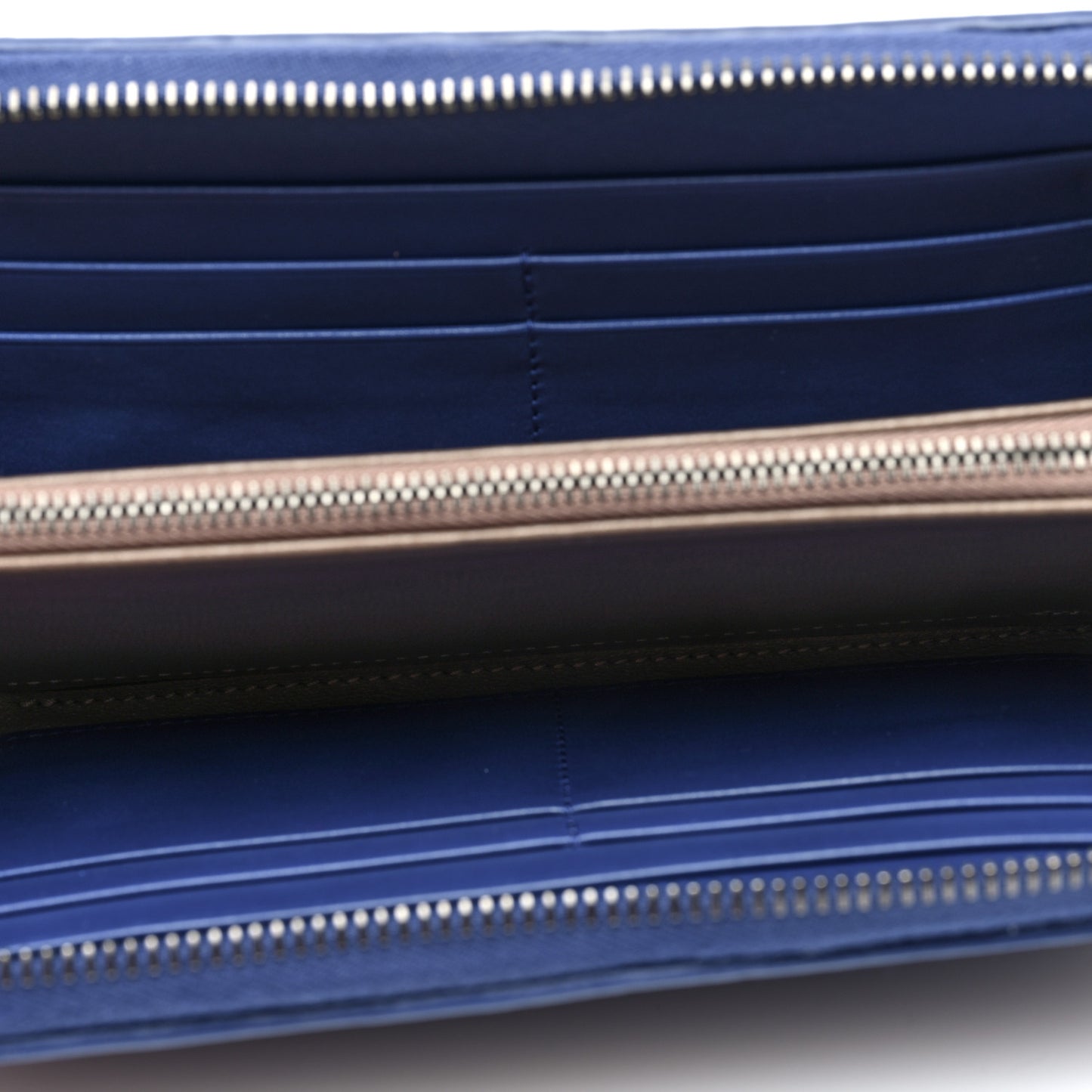 Nappa Intrecciato Zip Around Wallet Cobalt