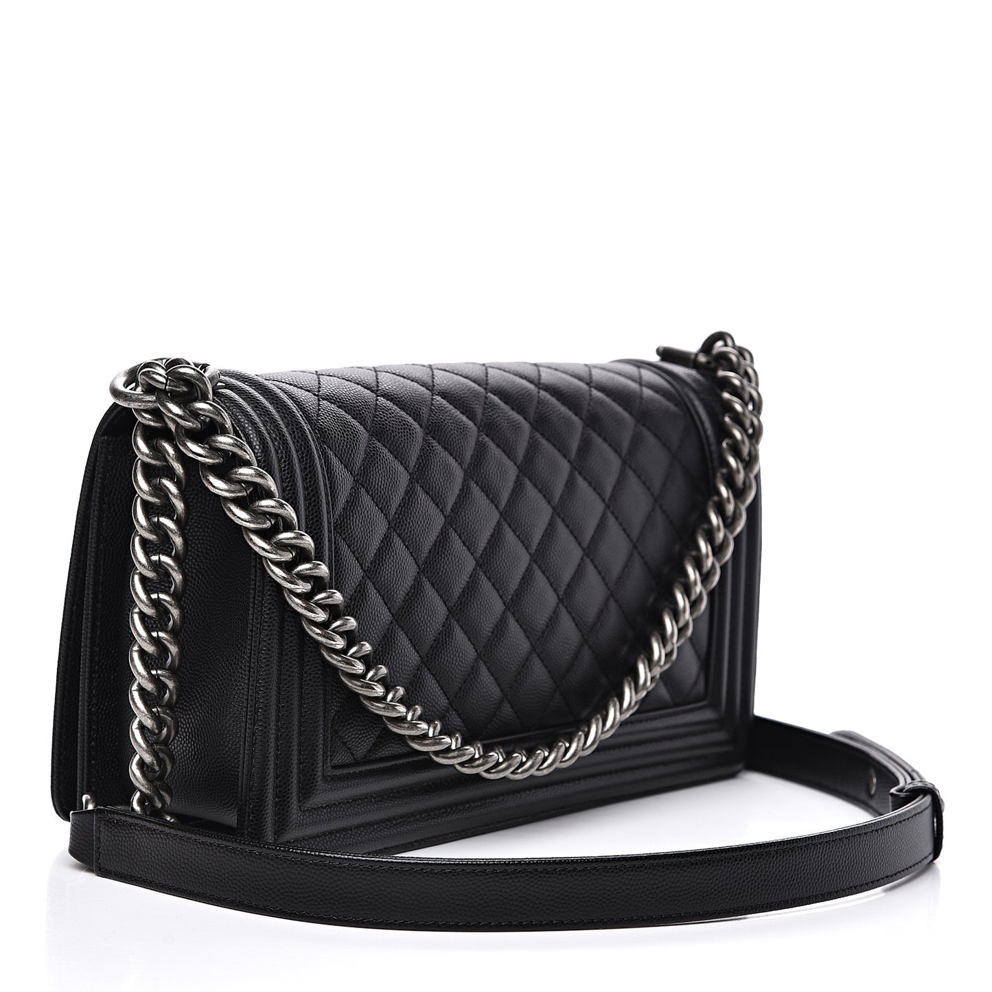 Caviar Quilted Medium Boy Flap Black