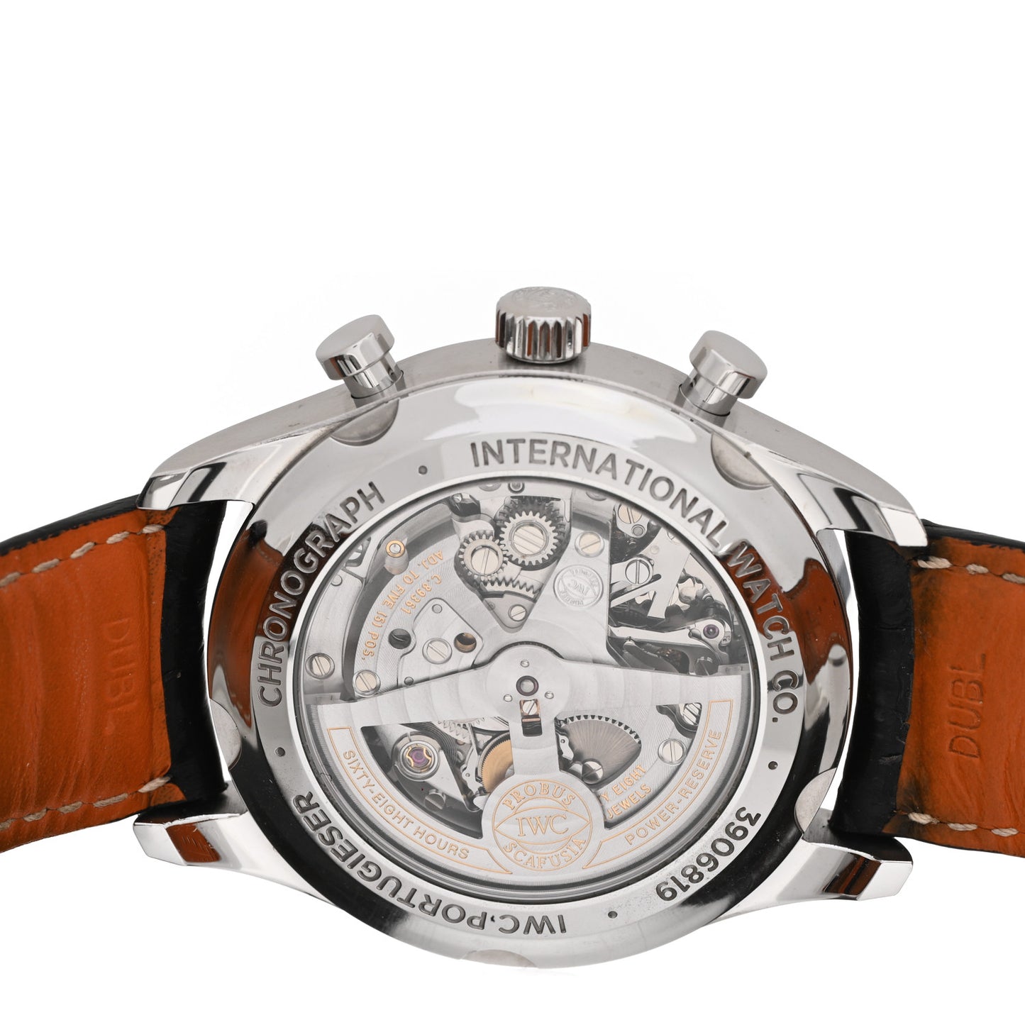 Stainless Steel Alligator 42mm Portugieser Chronograph Automatic Watch Grey IW390404