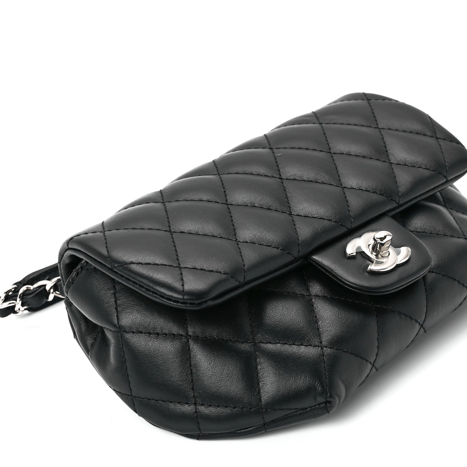Chanel Calfskin Quilted CC Uniform Flap Belt Bag Black 12 of 13
